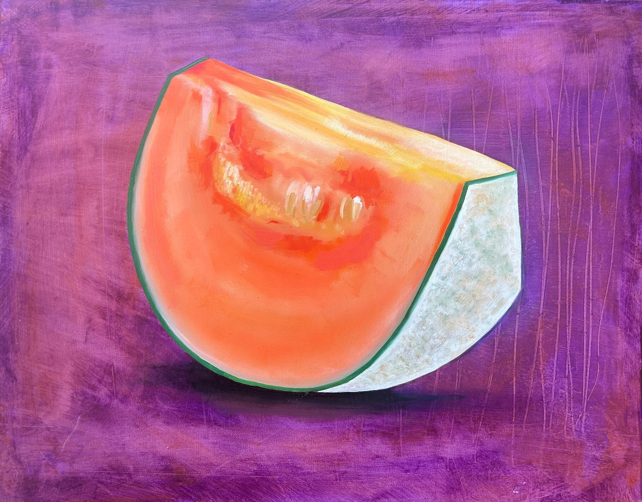 Cantaloupe | Oil on Cradled Panel, 11"x14"