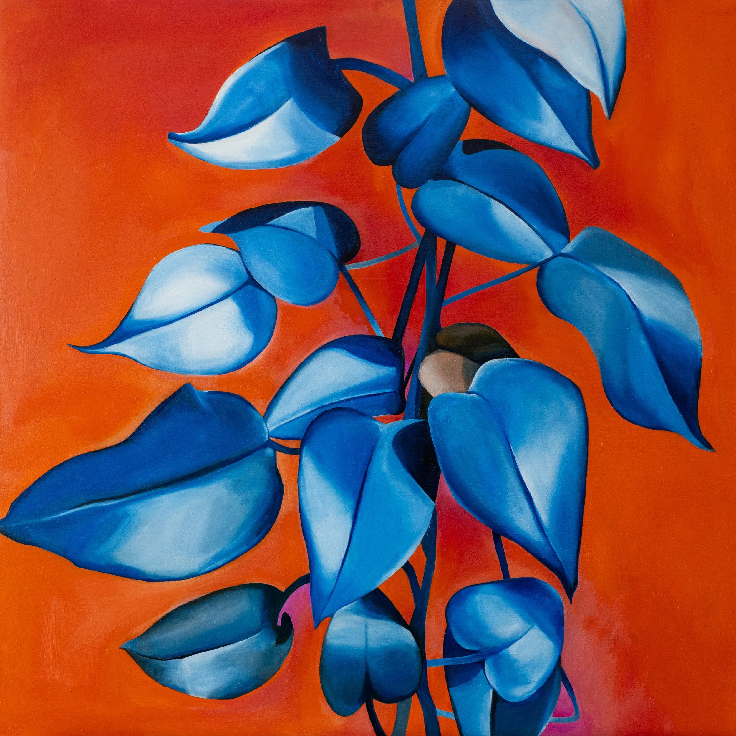 Blue Vines | Oil on Cradled Panel, 24"x24"