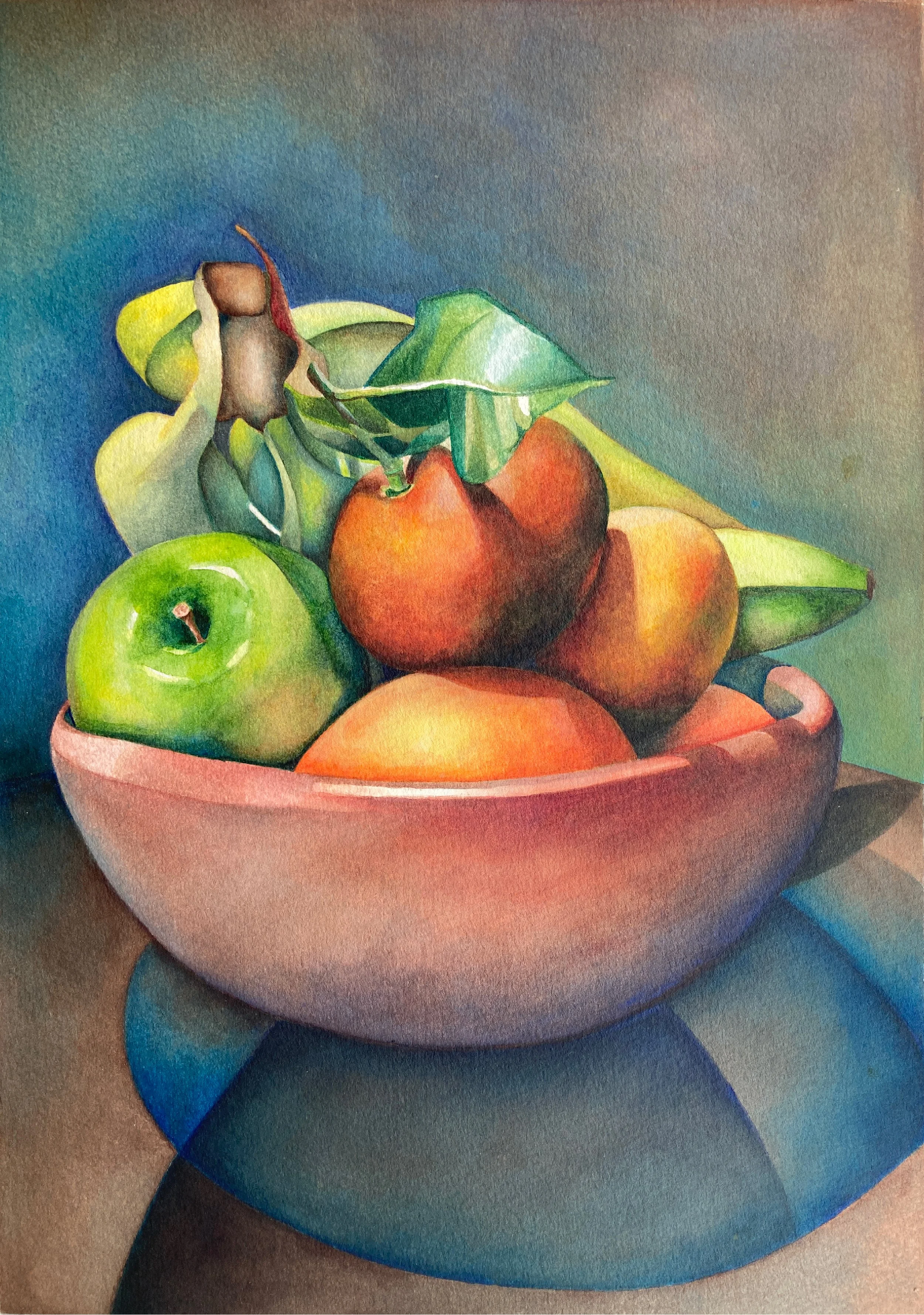 Fruit Bowl, Watercolour on Paper, 10"x13"