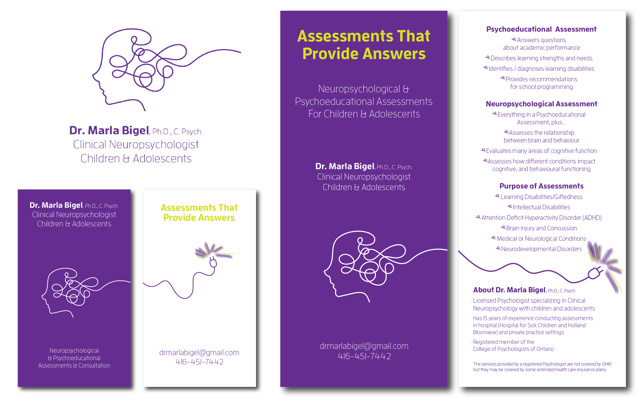 Logo, Double-Sided Flyer & Business Card. Dr. Marla Bigel