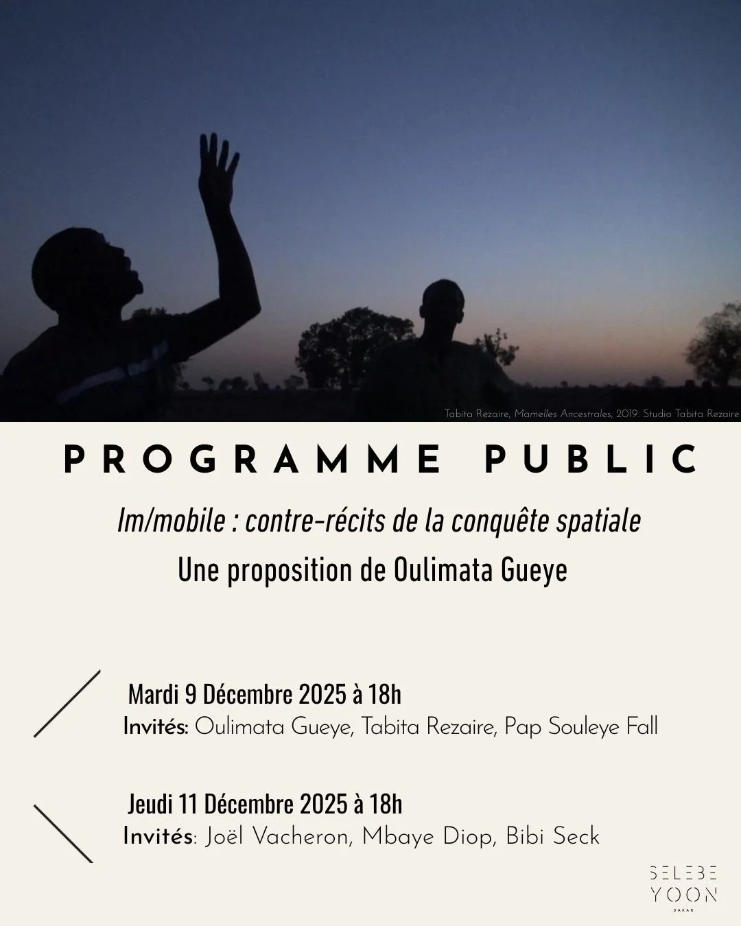 Public programme : “Im/mobile : counter-narratives of the space conquest”, a proposal by Oulimata Gueye