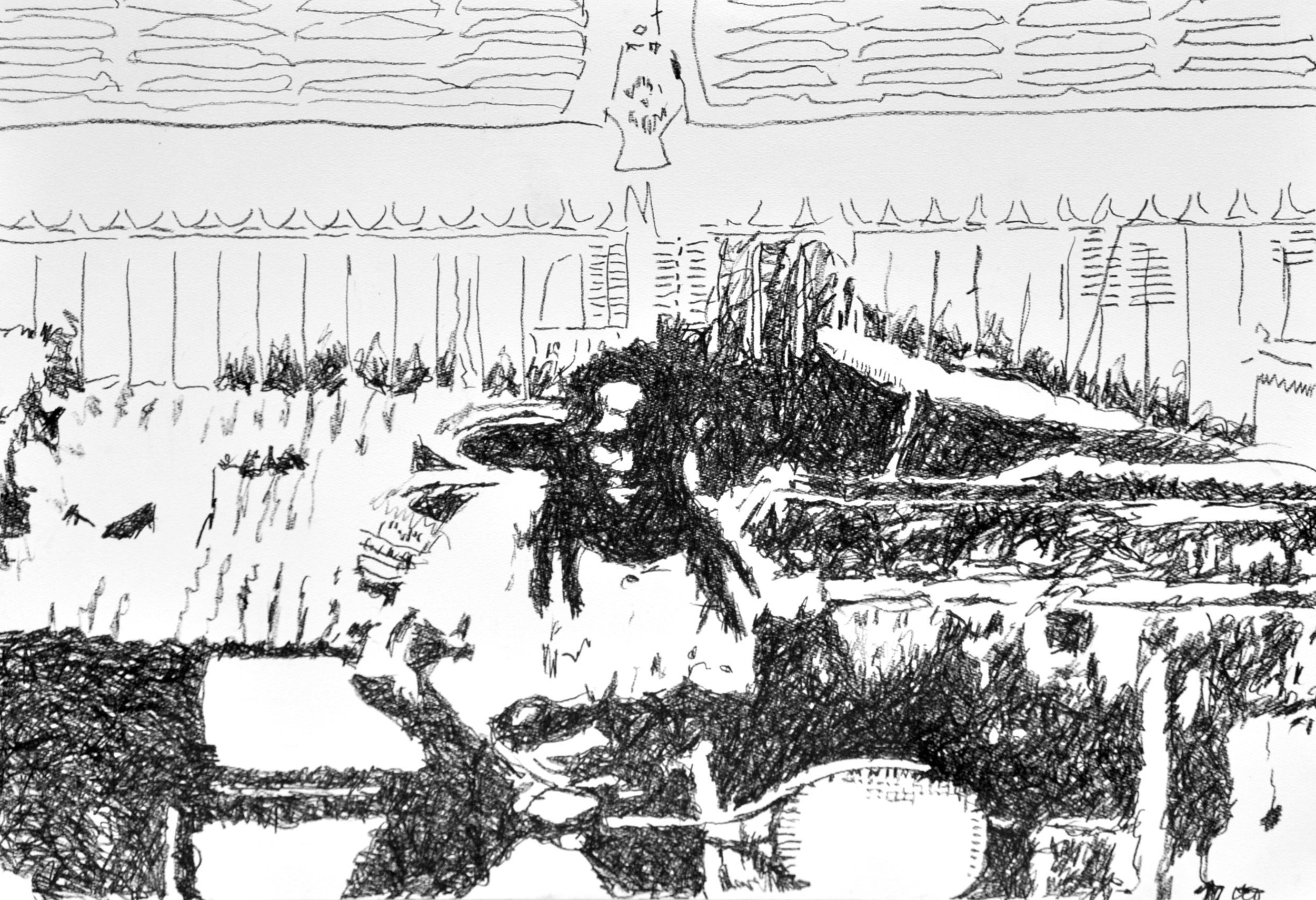 Mbaye Diop, Les fantômes du jour 2022 105 x 75 cm (avec encadrement) Pastel Gras -edited.jpg