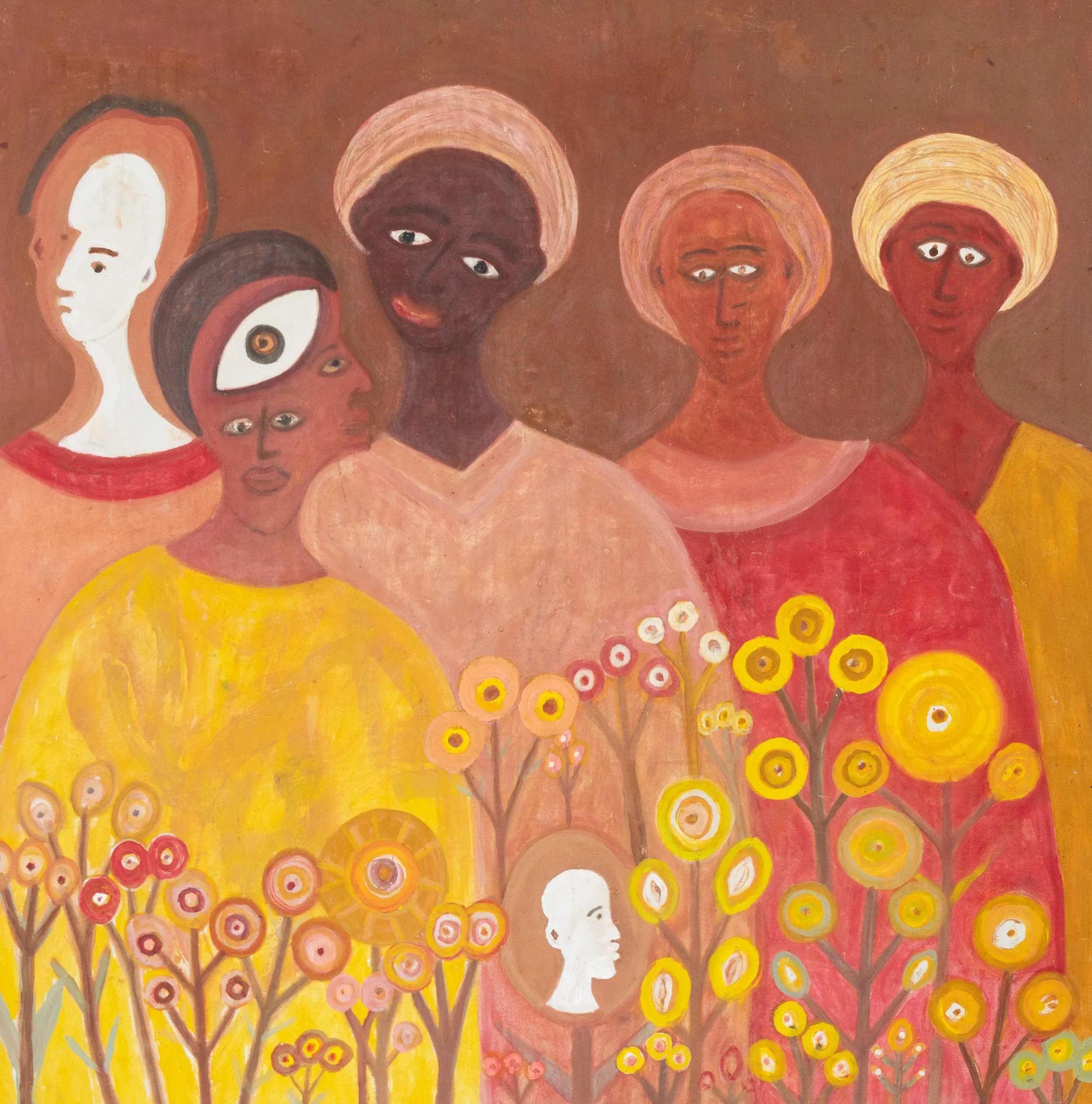 Alioune Diouf, La terre fertile, 2023, acrylique et pigments naturels sur toile, 146 x 148 cm