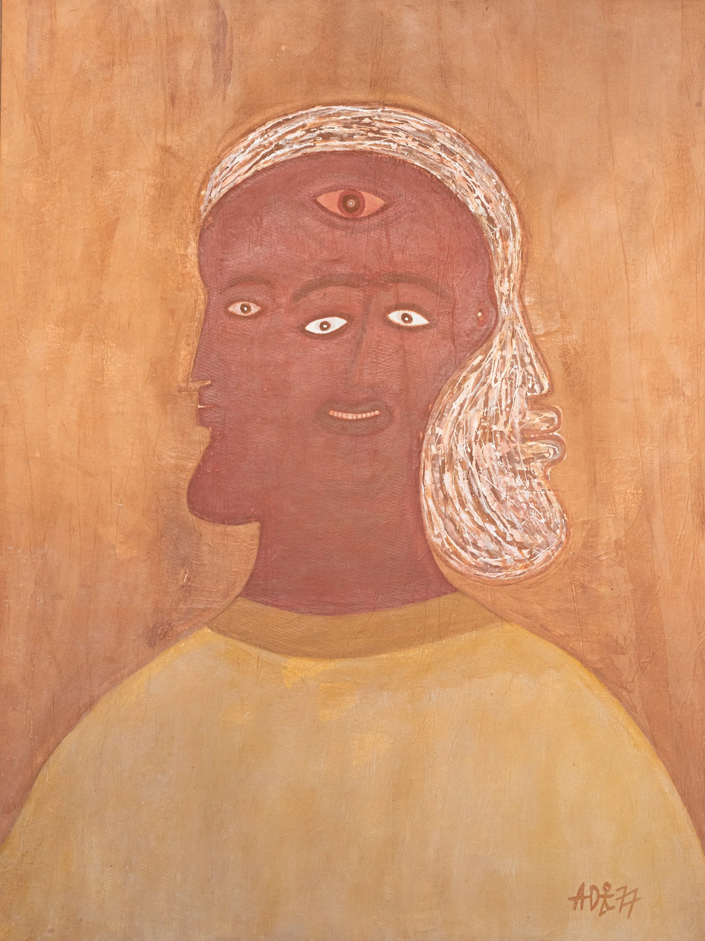 Alioune Diouf, L'unicité dans le multiple, 2023, acrylique et pigments naturels sur toile, 160 x 213 cm