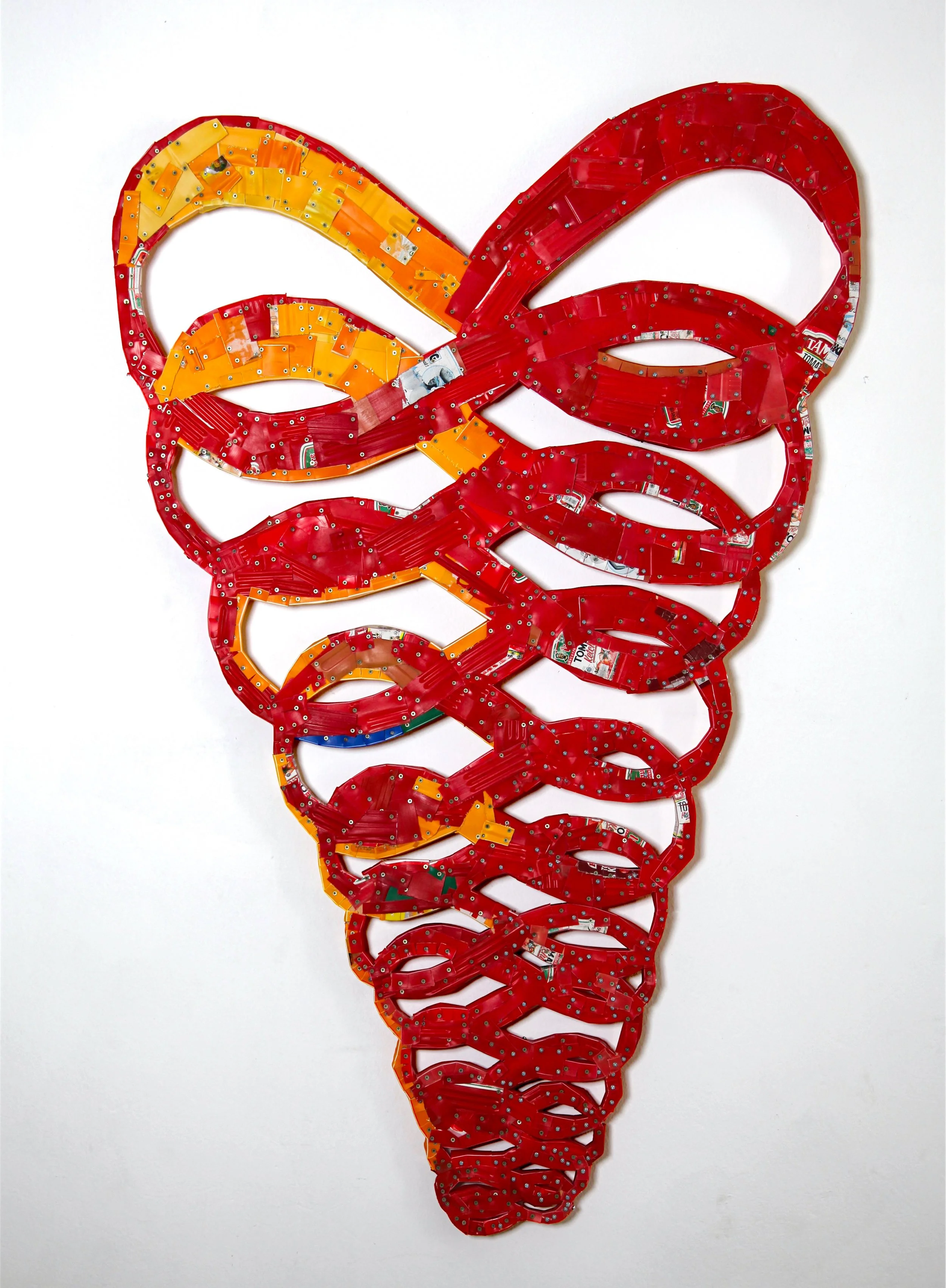 NEW HEART, 2025, Wood, plastic and screws, 186x120 CM