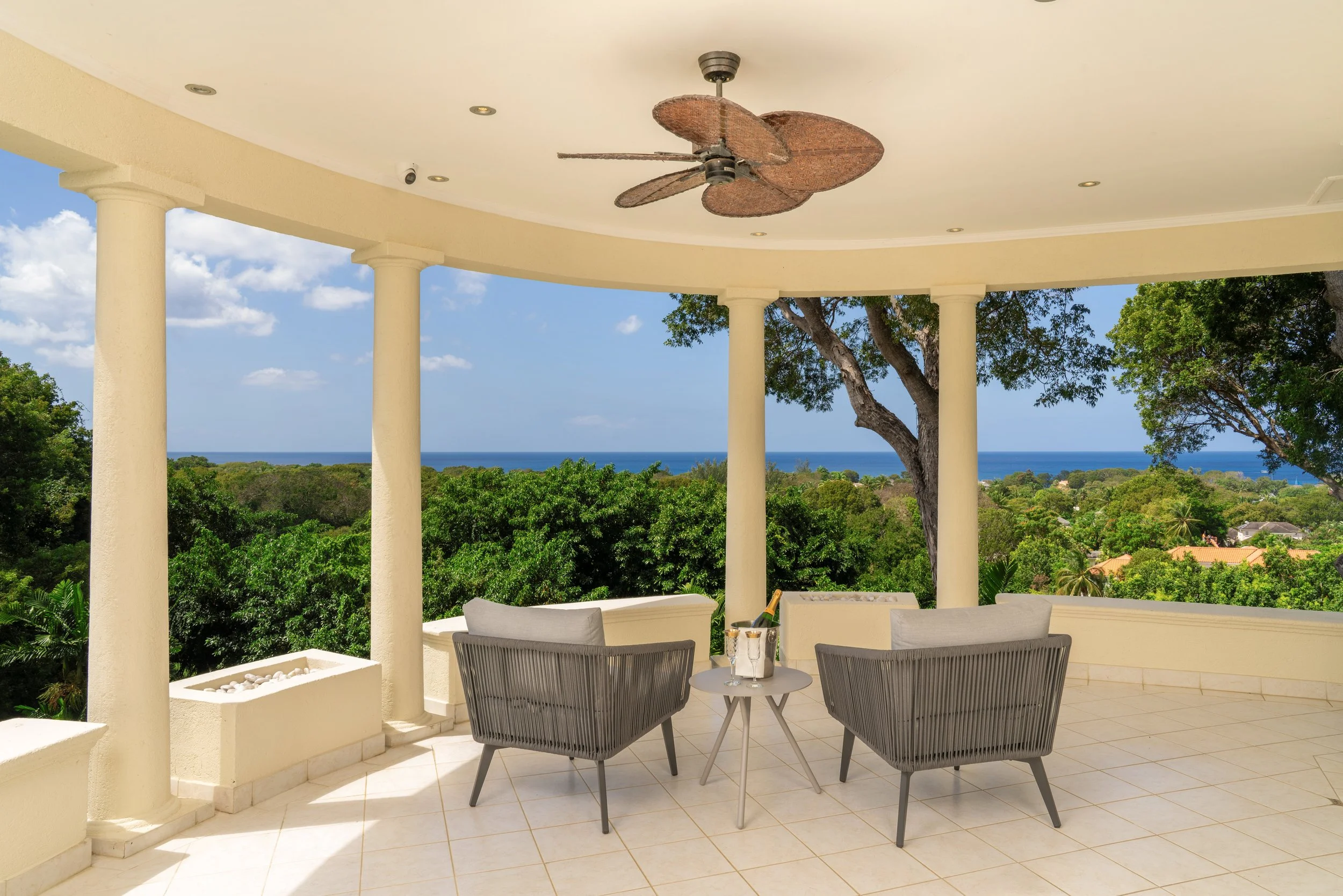 Private balcony at Elysium dome Bohemia Sandy Lane