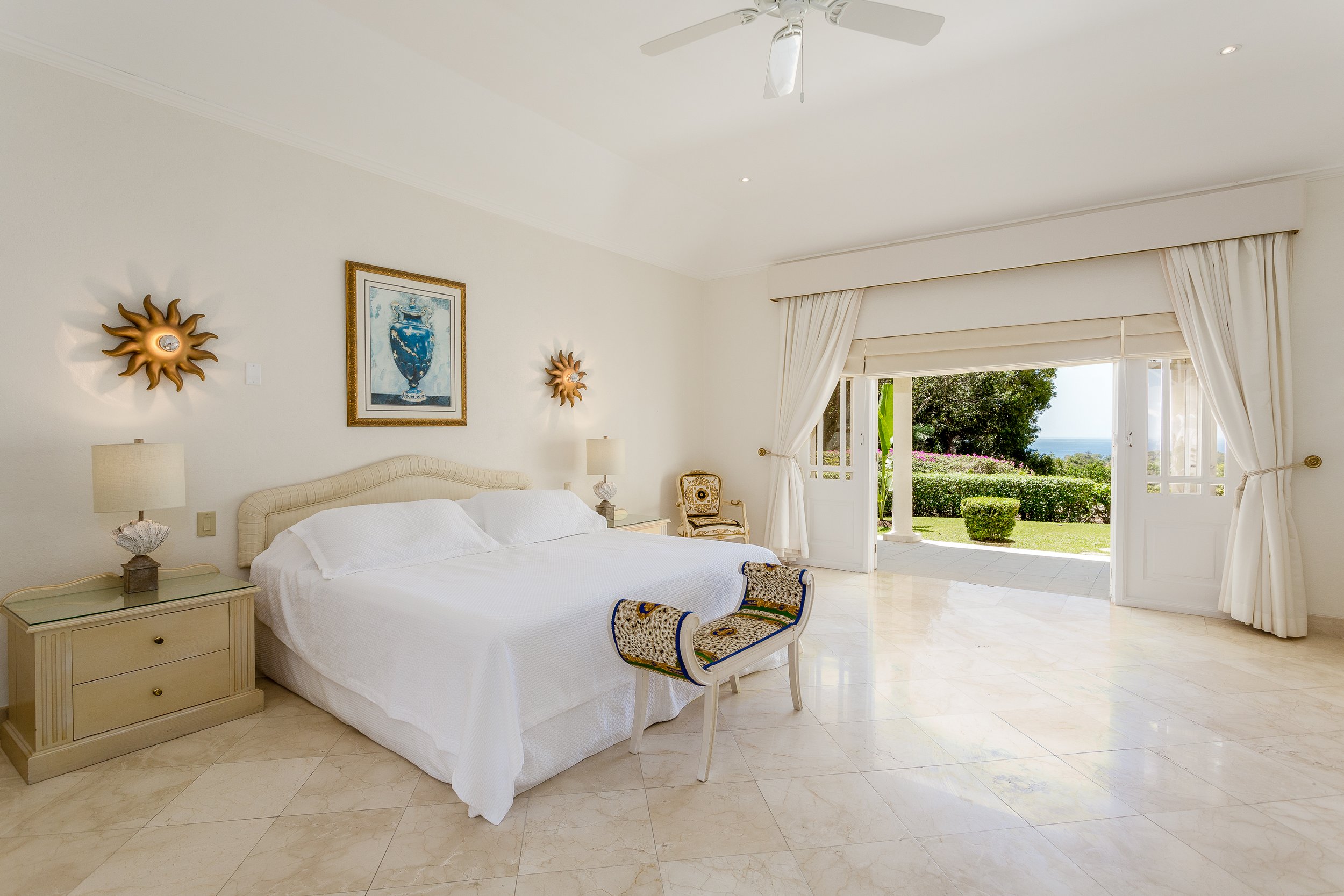Orchid Room at Bohemia Sandy Lane — ground floor king bedroom with private ocean-facing patio