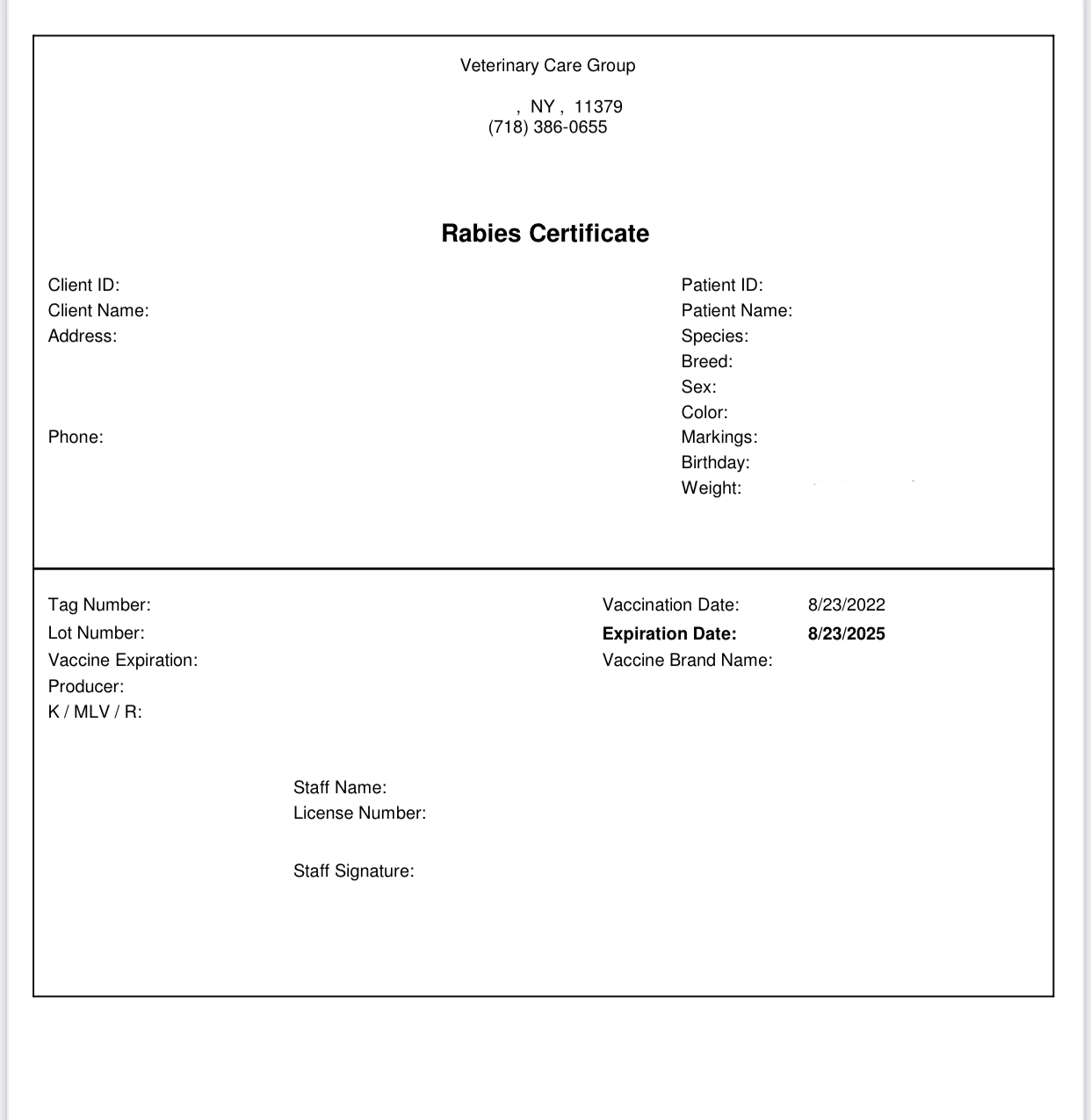Rabies Vaccine Certificate Template Rabies Vaccine Certificate Template