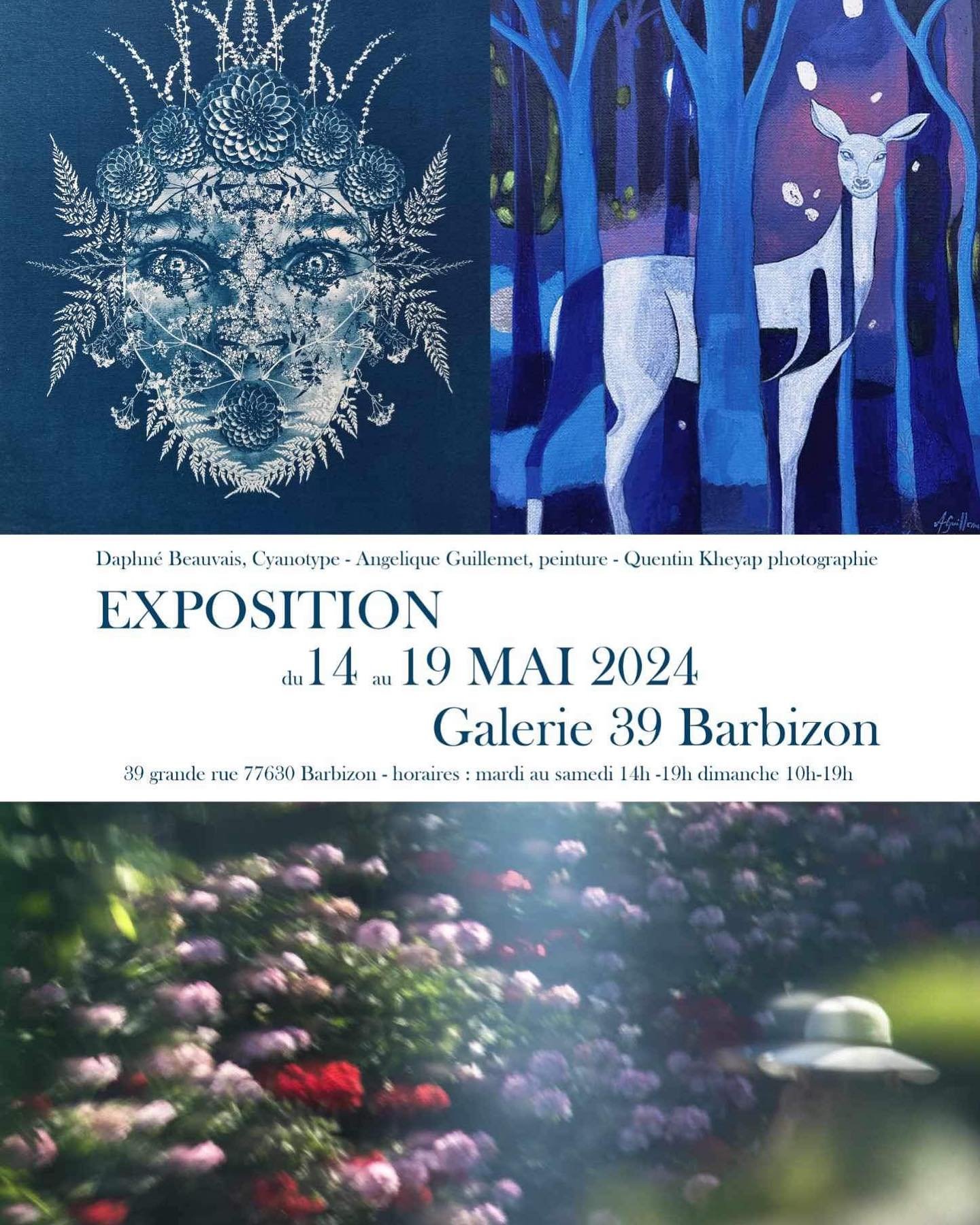 Nouvelle expo 💙

Convergences de nos univers &agrave; la Galerie 39 de Barbizon !

Du 14 au 19 mai avec @daphnebeauvais et @quentinzankheyap 

Au plaisir de vous accueillir 🌿

(Je serai pr&eacute;sente samedi 18 et dimanche 19 mai)

#art #expo #gal