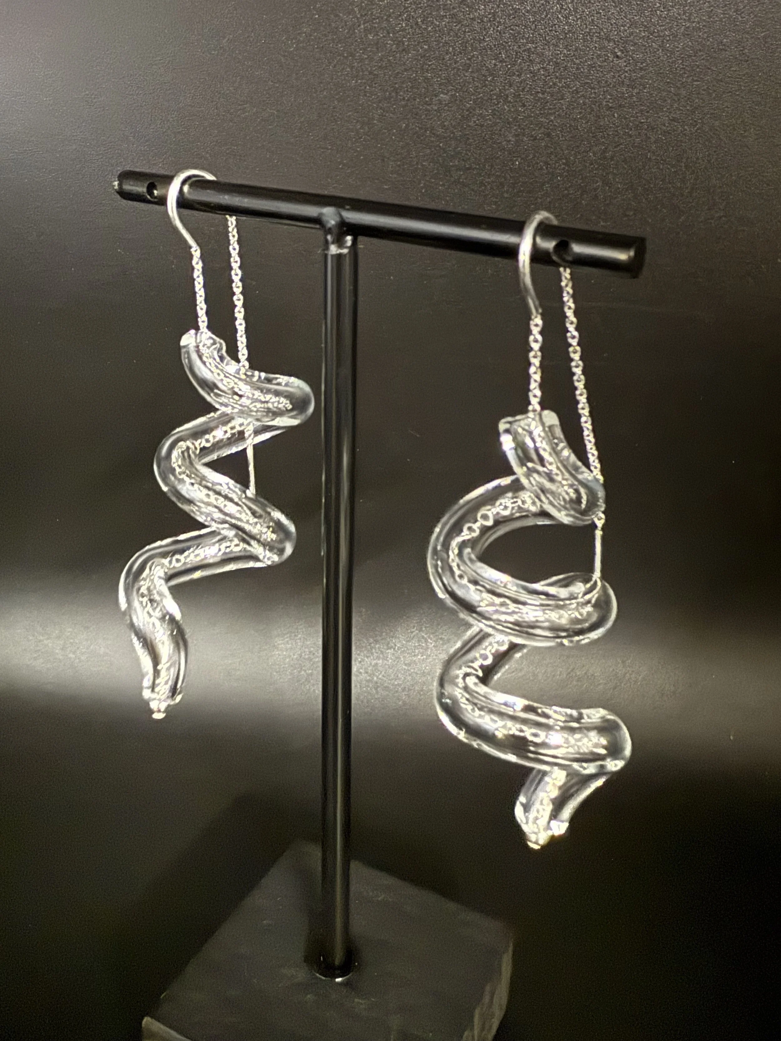 Curlicue Drop Earrings - SILVER