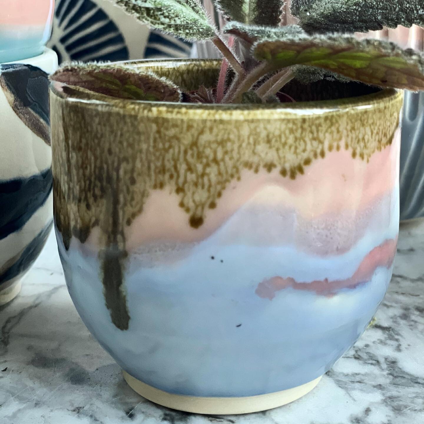 This little pot is telling the story of getting fired five times, dabbed with glaze where it had a bare spot. Happy result of all the stress with my kiln the last two weeks. I adore it. This is one that&rsquo;s going to be hard to let go of!