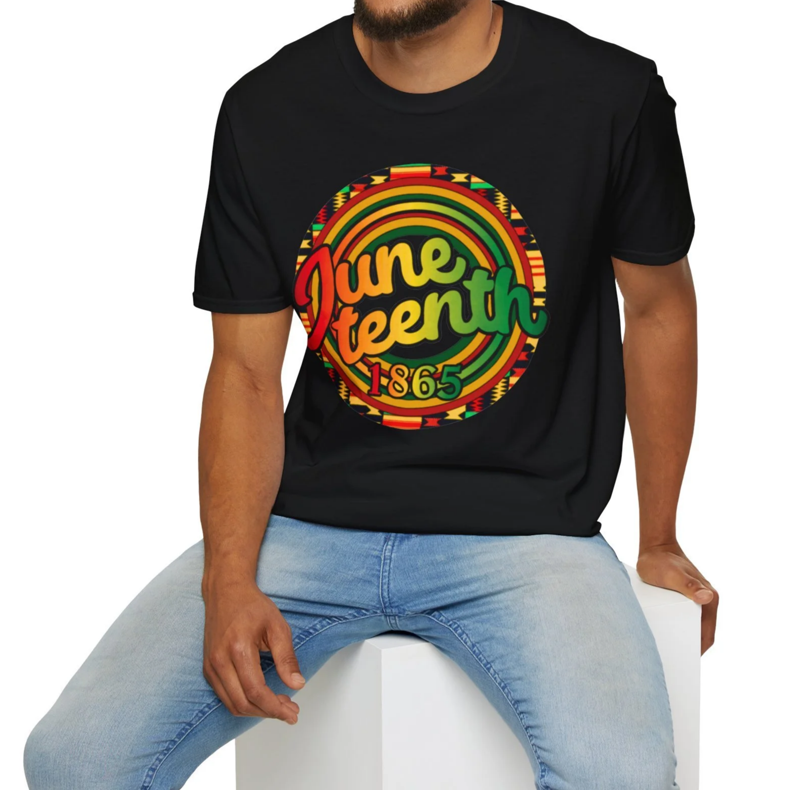 Juneteenth Cartoon Design Unisex Softstyle T-Shirt