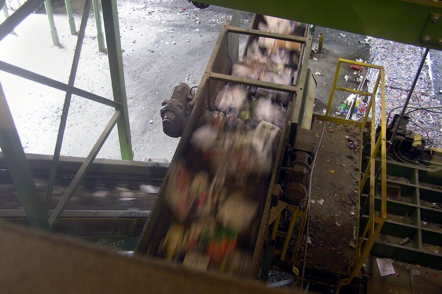  A near final separation point with baled material at lower level to the right - Ocean County Recycling Education Center, June 2010 