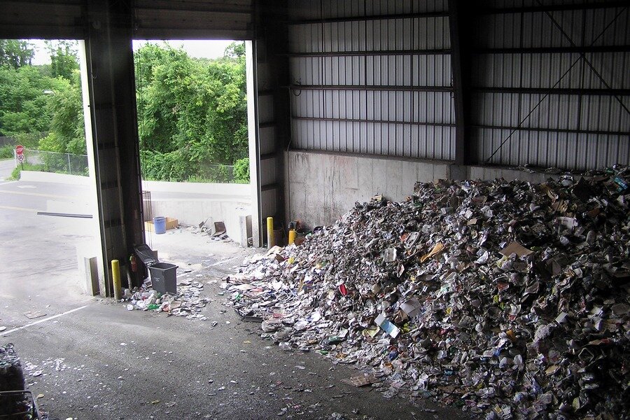  An adjacent building is a buffer for the recyclables that arrive at a rate that exceeds the processing capacity - Ocean County Recycling Education Center, June 2010 