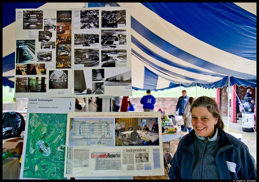  Roberta displays her maps of interest - Earth Day 2010 
