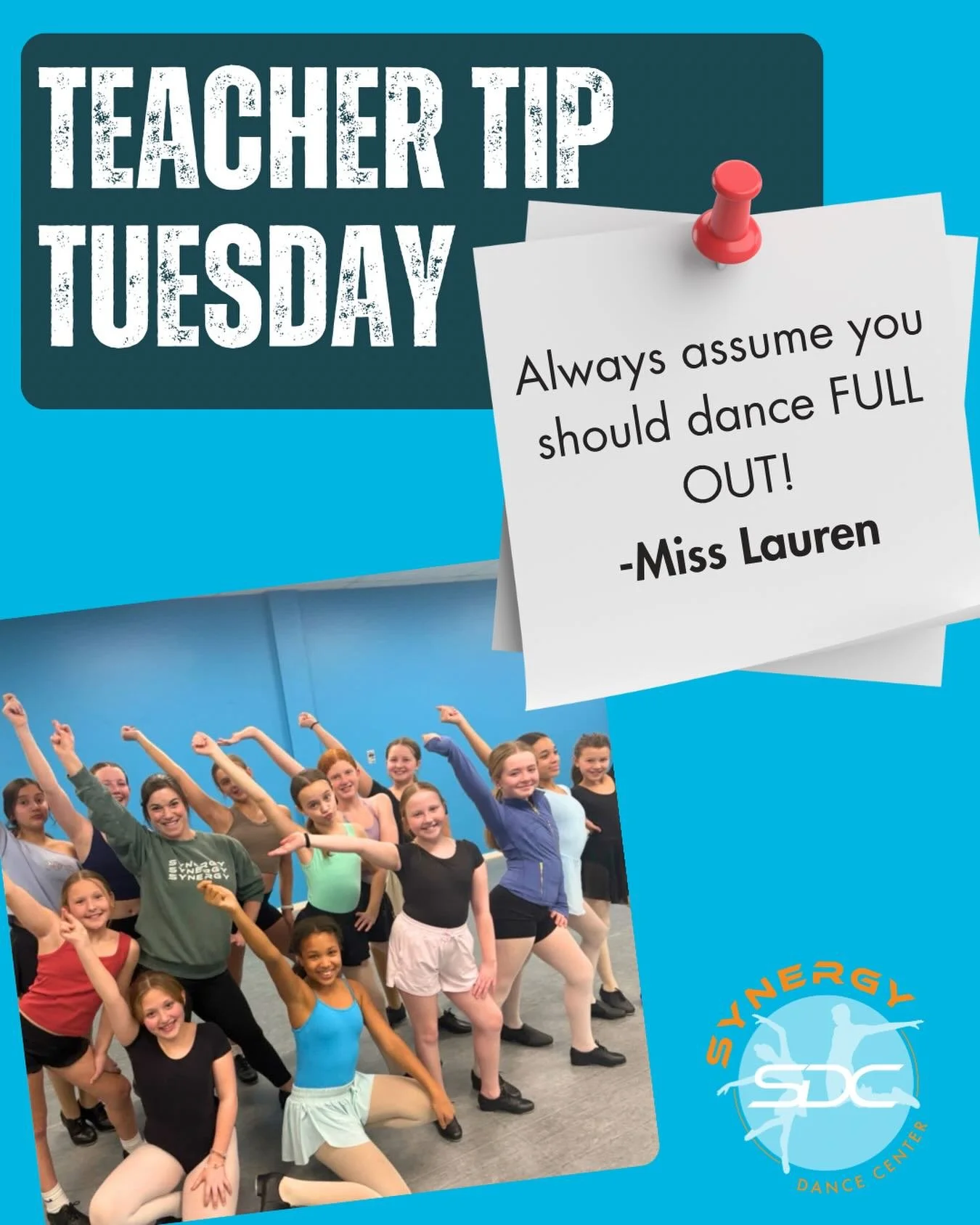 FULL OUT isn&rsquo;t just for stage.
It&rsquo;s a mindset. 💪

Miss Lauren said it best &mdash; always assume you should dance FULL OUT!

Because growth doesn&rsquo;t happen at half-speed. 🔥

#sdcpafam #synergydancepa #symergydance #danceteachertips