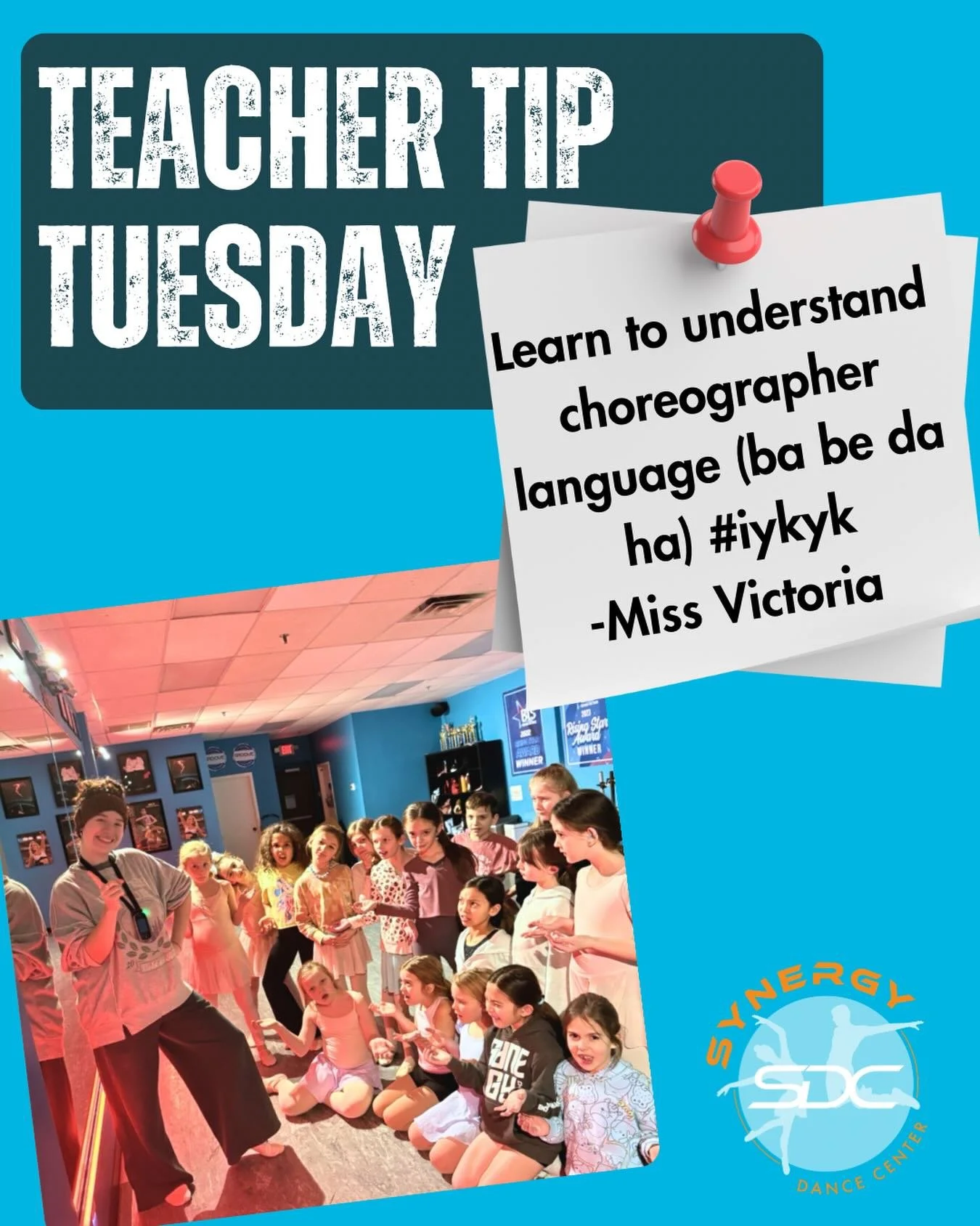 Sometimes the best way to grow as a dancer is learning the language behind the movement. When your teacher says &ldquo;ba-be-da-ha&rdquo;&hellip; just trust the process 😄

Thanks for the tip, Miss Victoria! 💙 #synergydancepa #SDCPAFam #SynergyDance