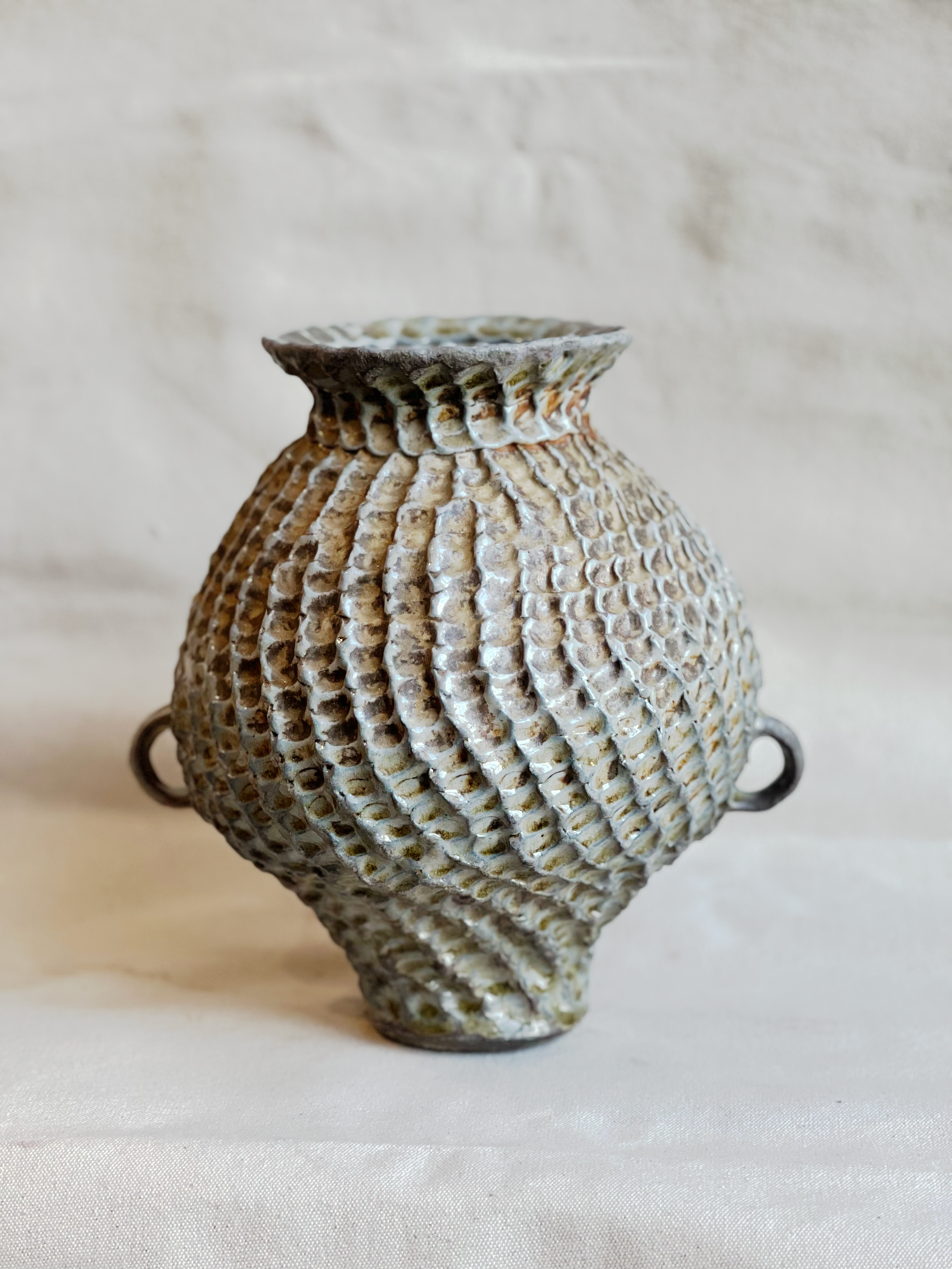 Wood fired vase with lugs