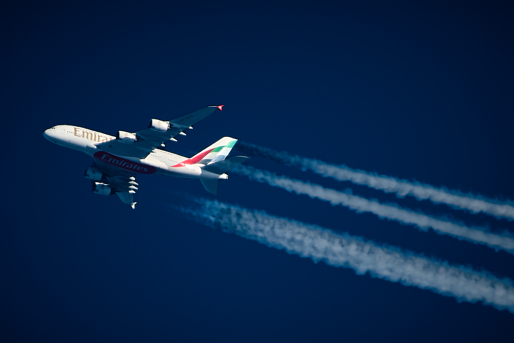 Nikon Z9 with the NIKKOR Z 800mm f/6.3 VR S lens captures Emirates Airbus A380 at 35,000 feet