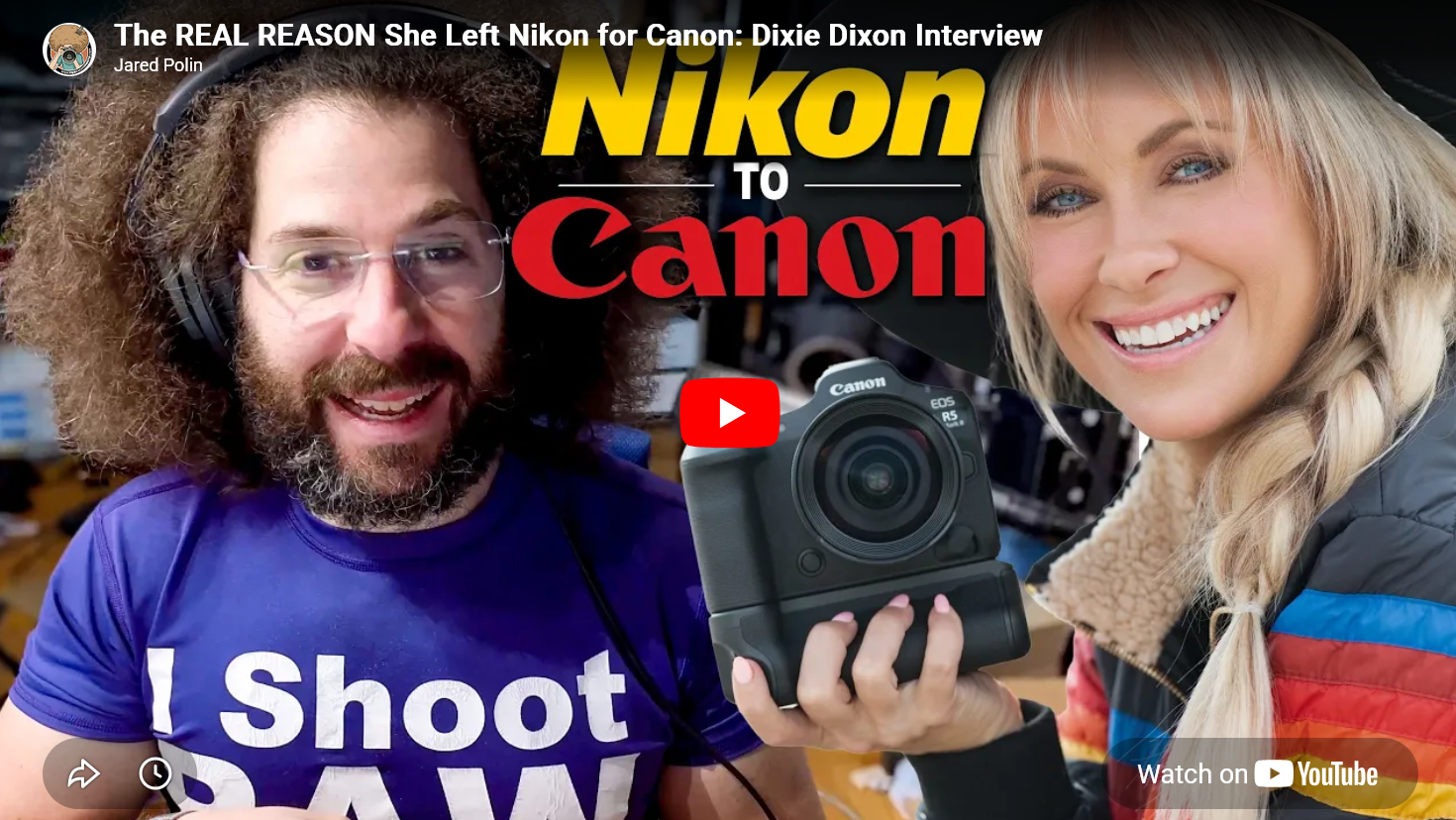 FroKnowsPhoto Jared Polin interviews Dixie Dixon and asked why she left Nikon for Canon (no commercials)