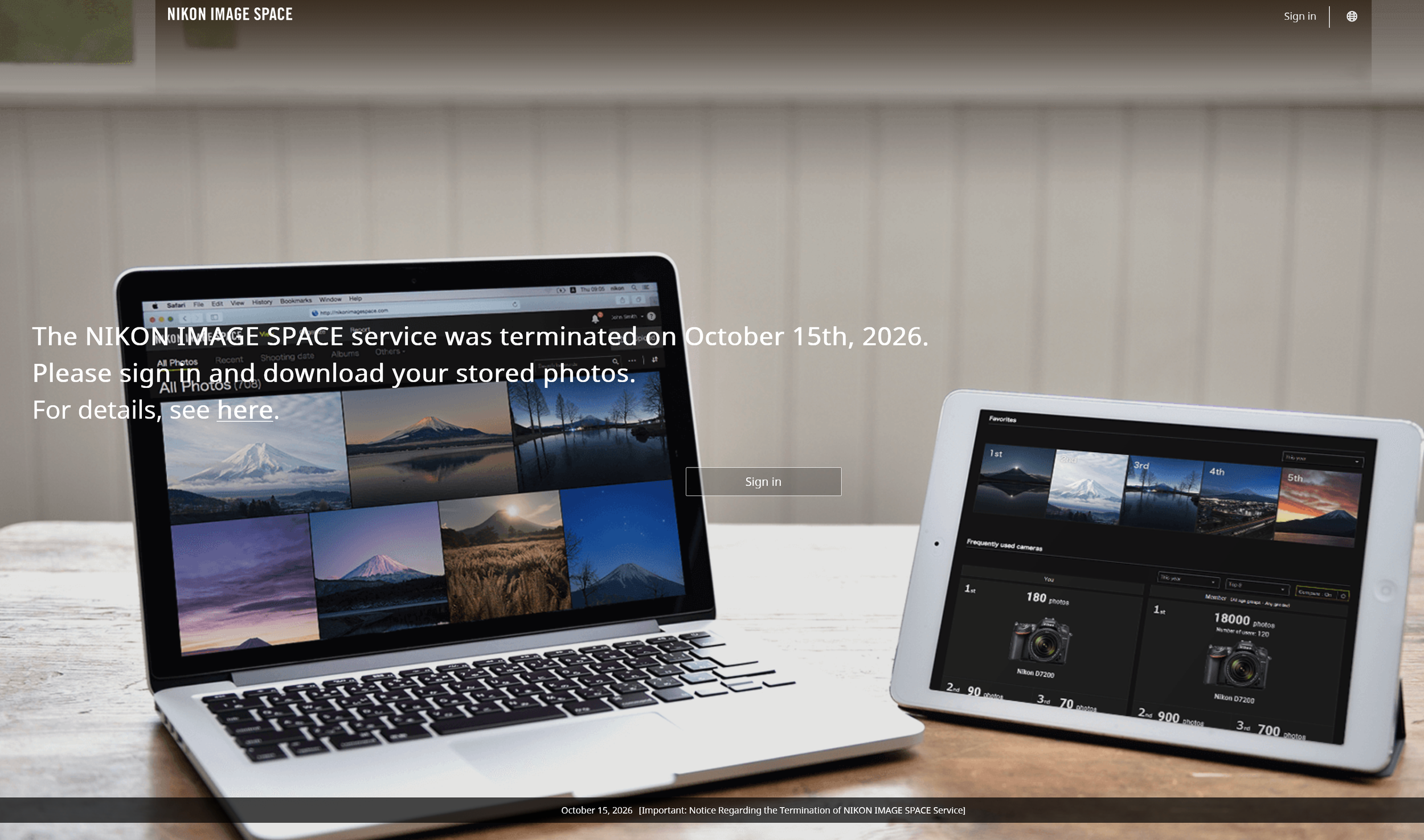Today, Nikon shuts down Nikon Image Space