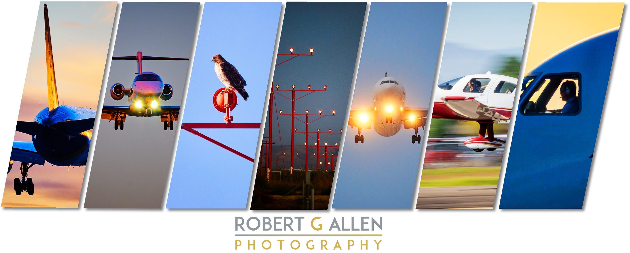 Collage of aviation photos as the cover photo of a Nikon blog