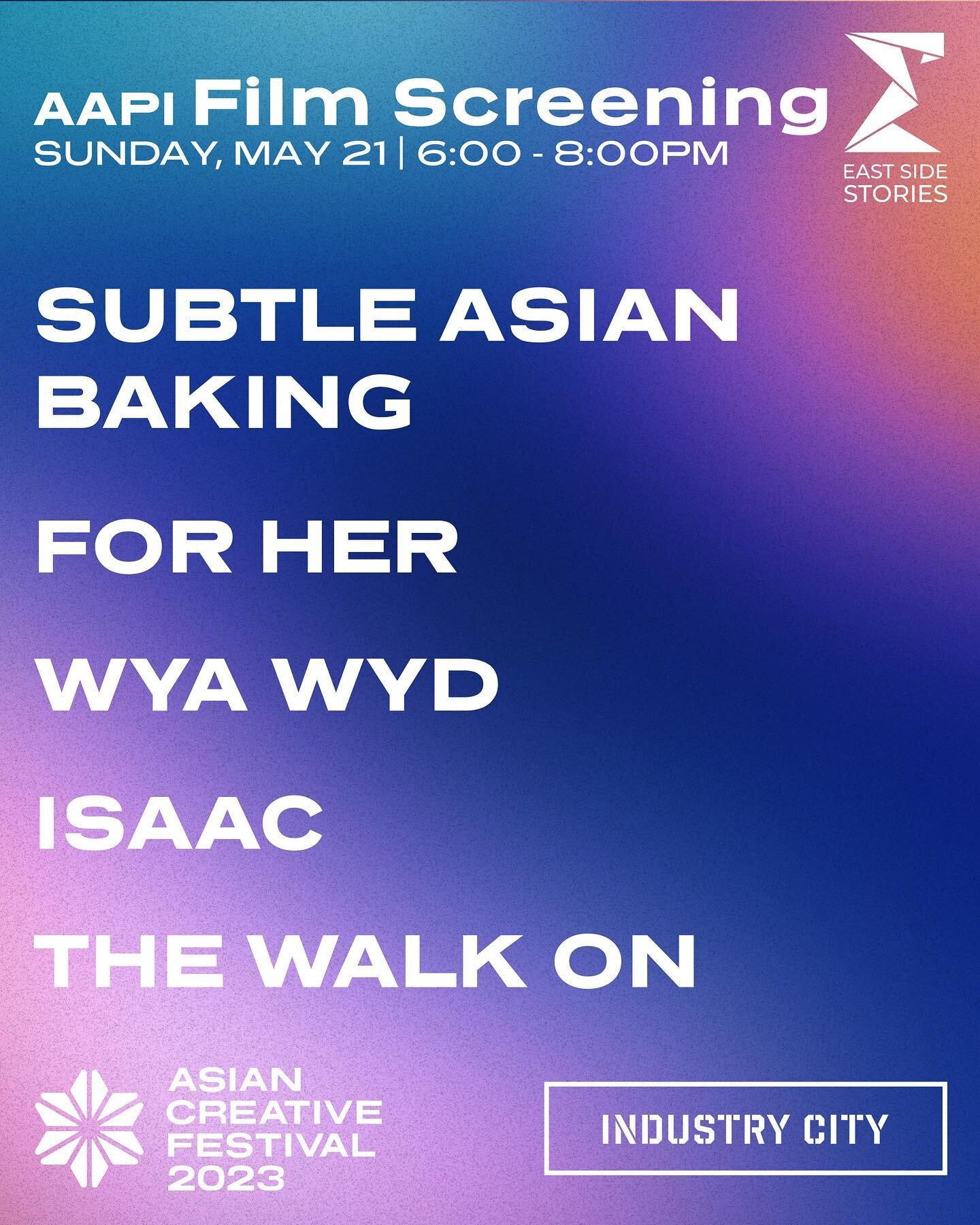 🎥 Save the date for an exciting film screening session hosted by East Side Stories on May 21 (Sun)! We have an amazing lineup of films and videos:

✨Subtle Asian Baking (An @eastsidestoriesnyc mini-documentary)
Producer: @chichaaang 
Videographer: @