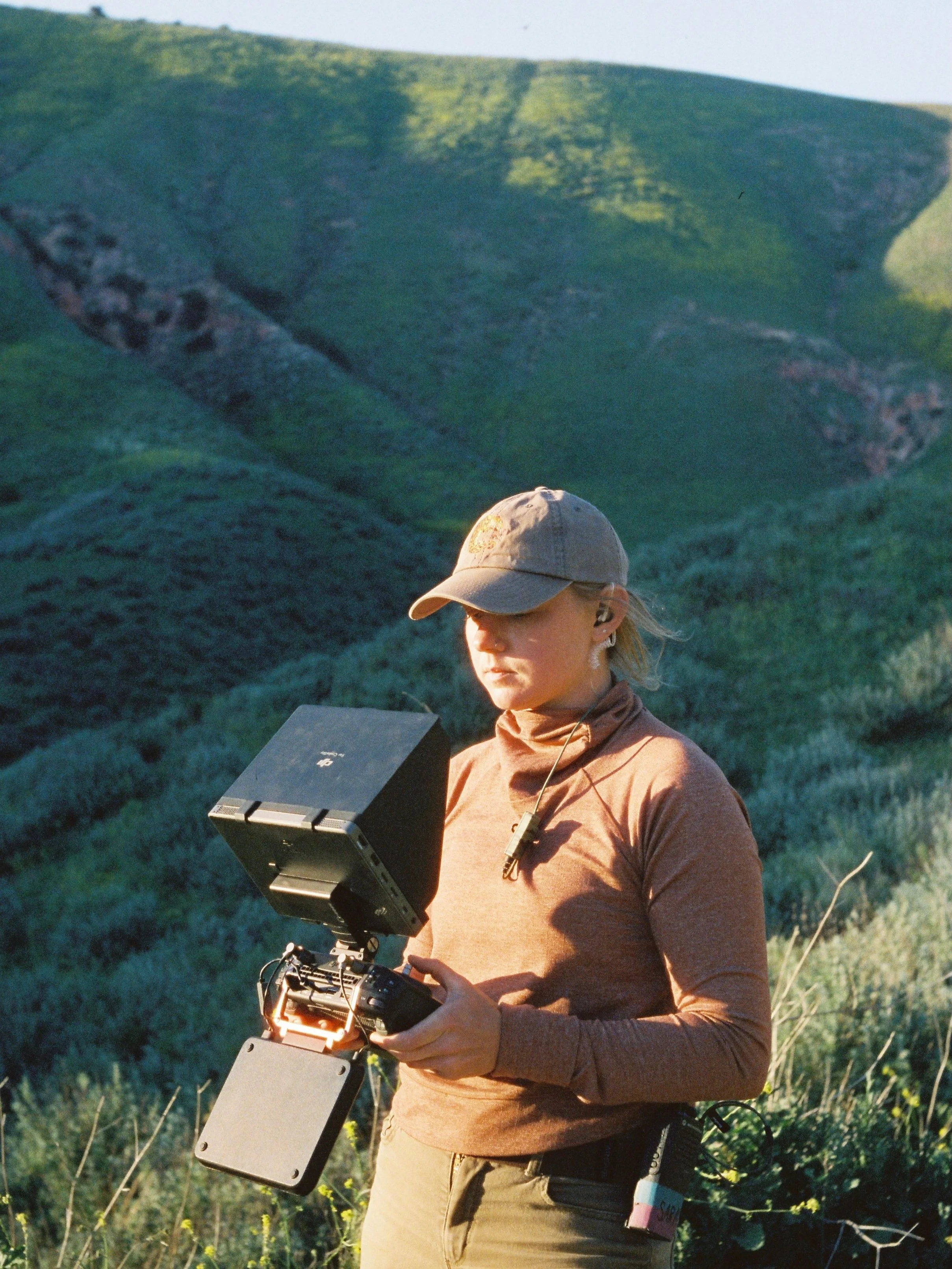 Sara Matasick filming DJI drone in California