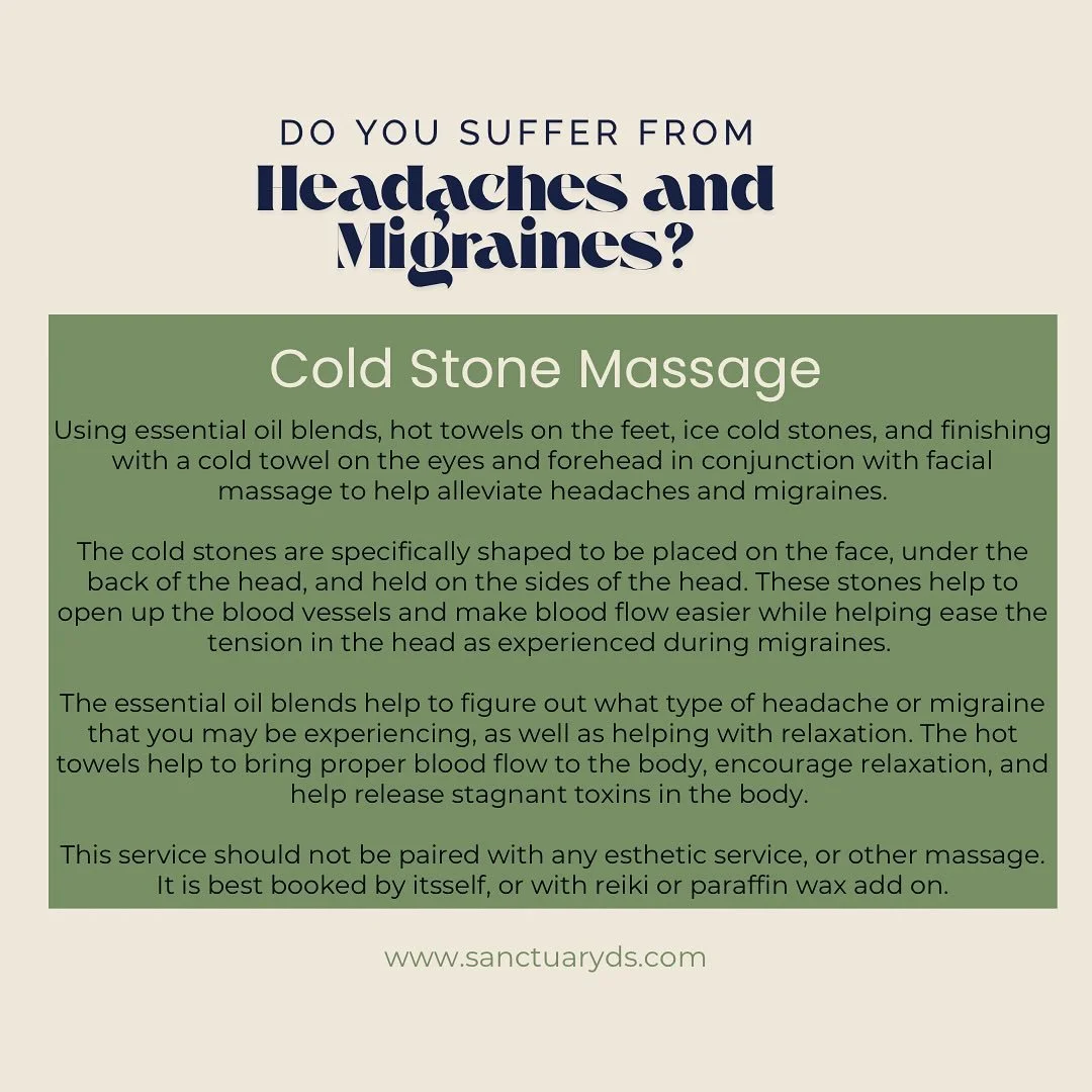 Do you struggle with migraines and headaches? We have you covered. Come see Emma for a cold stone massage 🙌🏼 #utah #utahspa #sandyutah #southjordanutah