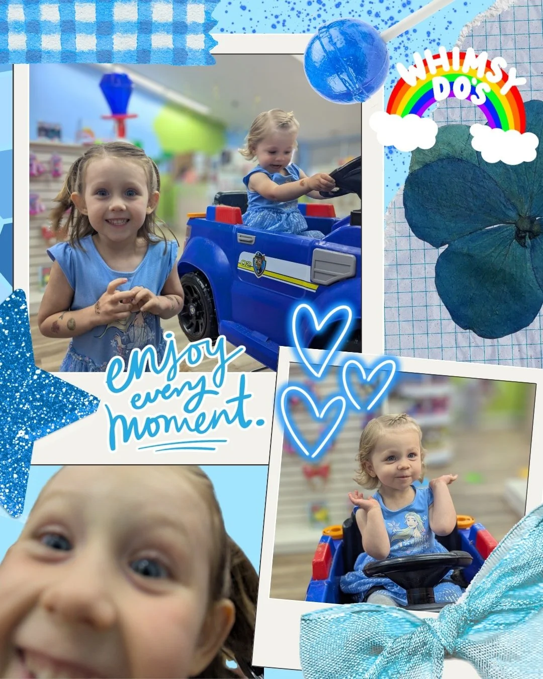 🌈 How do you do?
✨ Just a couple of cool cuties enjoying their Whimsy Do’s adventure!
🩵 Blue bows, big smiles, and lots of giggles — that’s what our salon days are made of!
🗓️ Book your appointment at whimsydos.com
