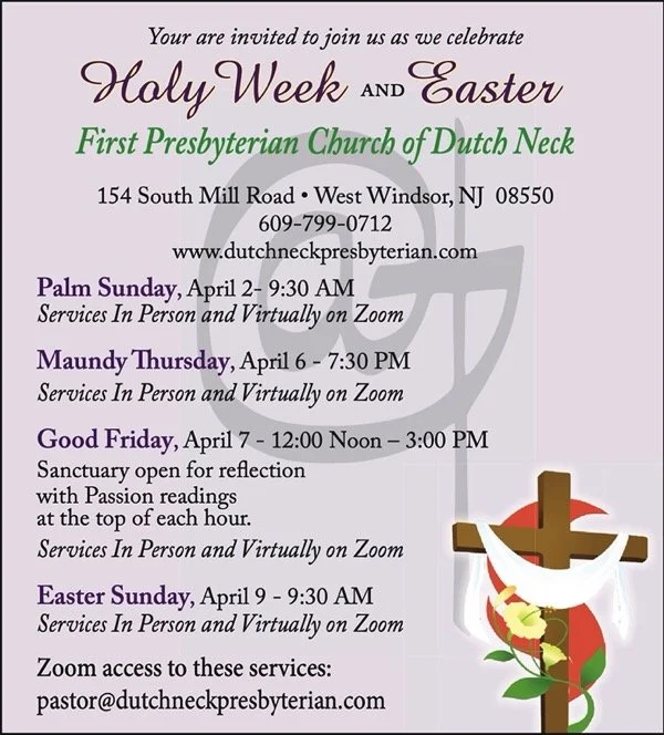 Holy Week and Easter services