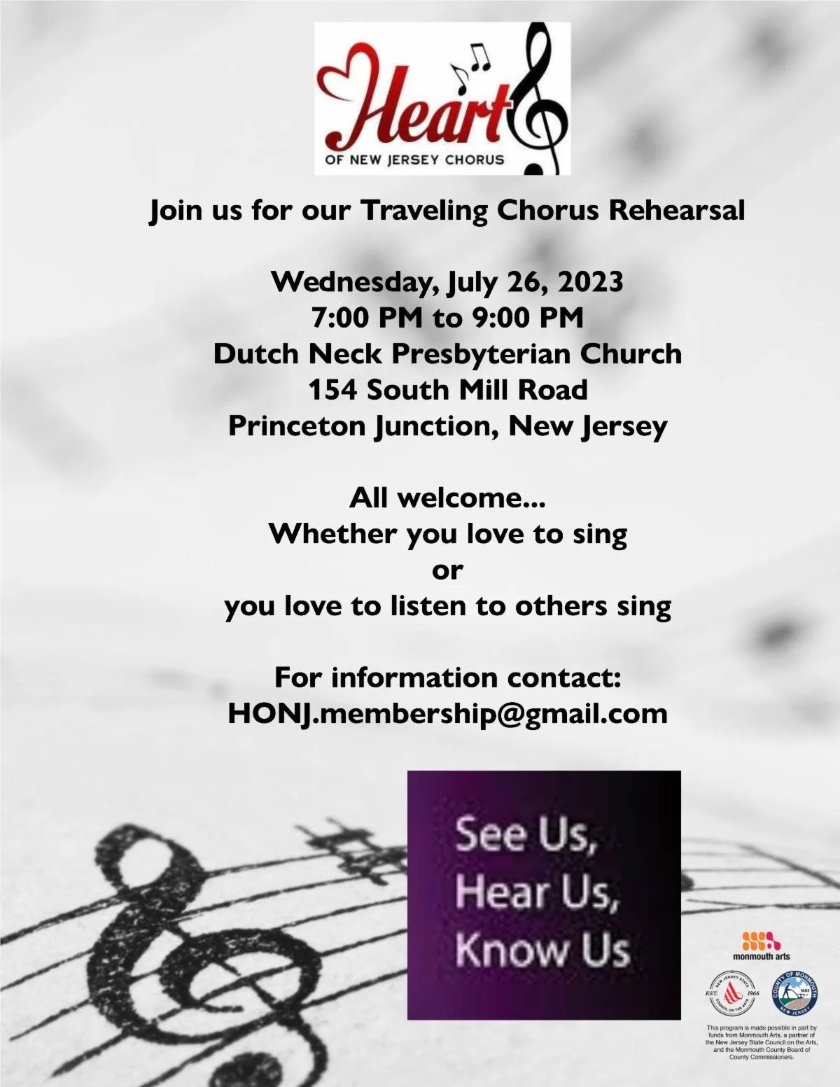 Heart of New Jersey Chorus July 26