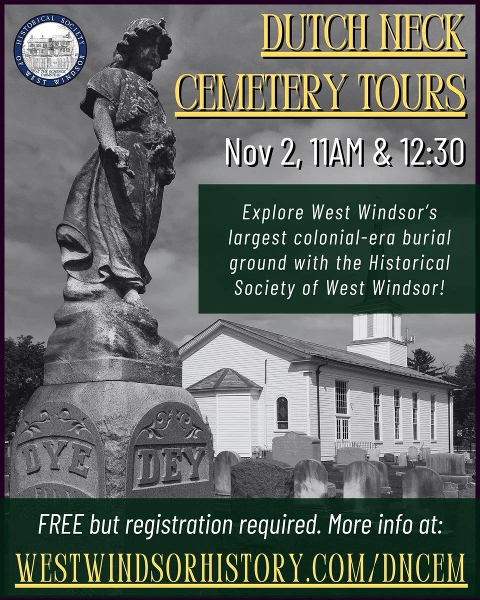 Dutch Neck Presbyterian Cemetery Tours November 2, 11am & 12:30pm