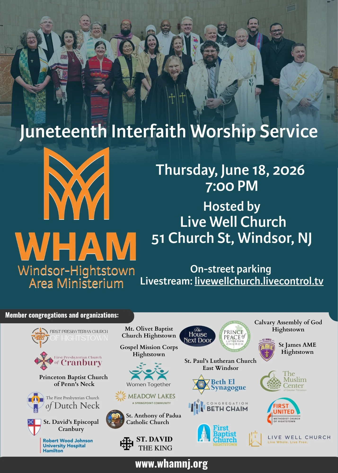 Juneteenth Interfaith Worship Service June 18 7 PM