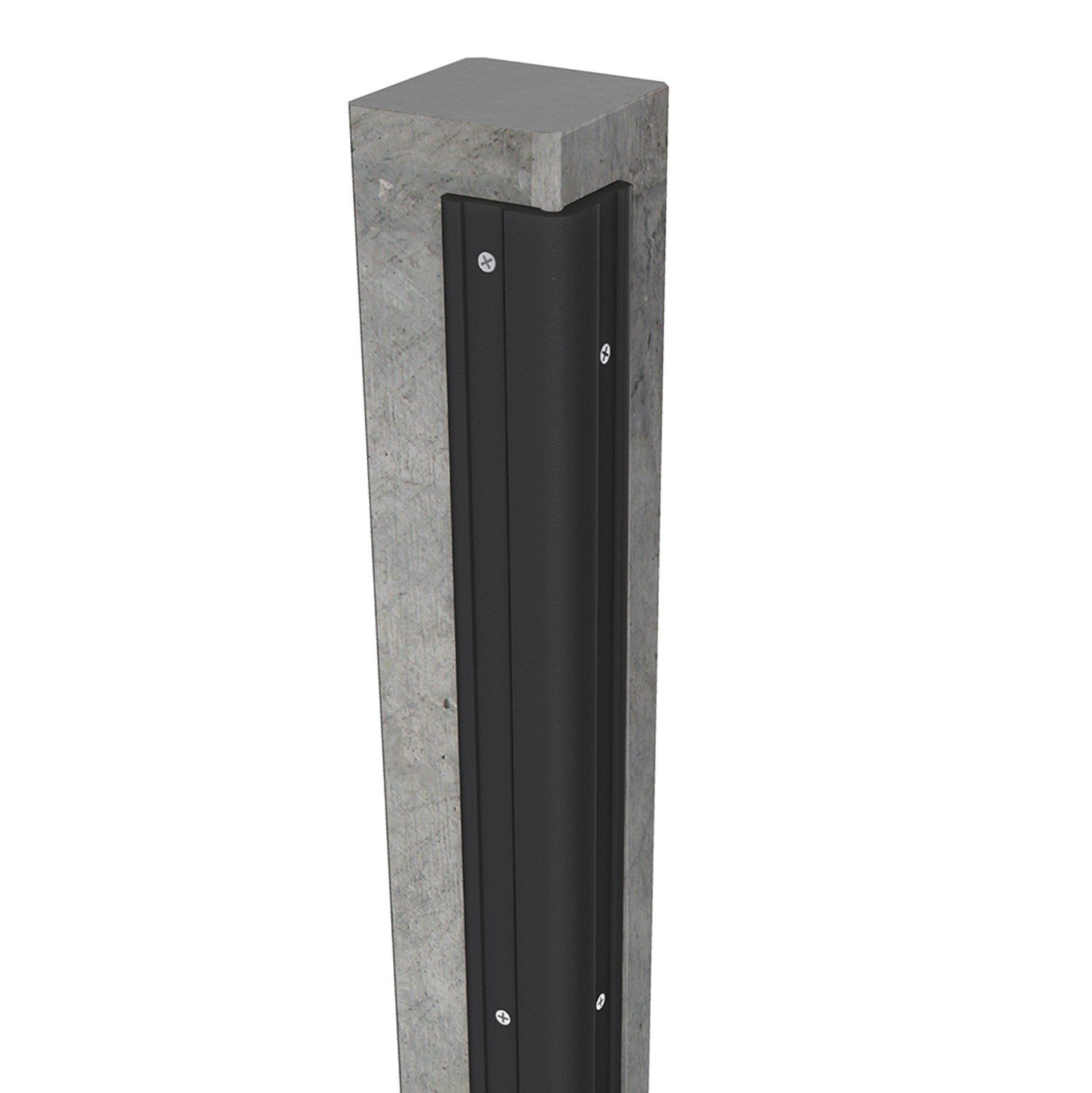 Rubber corner guard close-up on a parking structure column