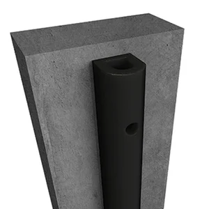 Rubber dock bumper close-up on a concrete column