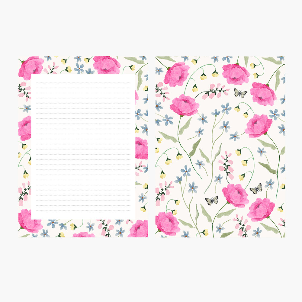 Papier A4  Papier pour Imprimante et Ecriture Motif Fleurs