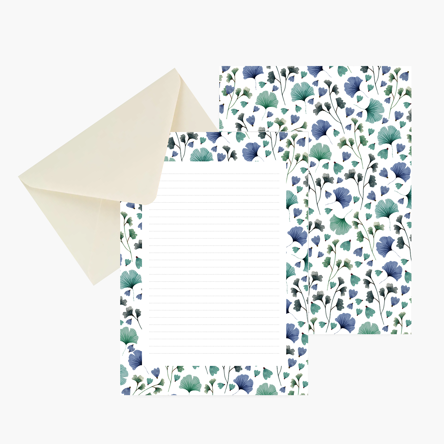 papier à lettres ginkgos