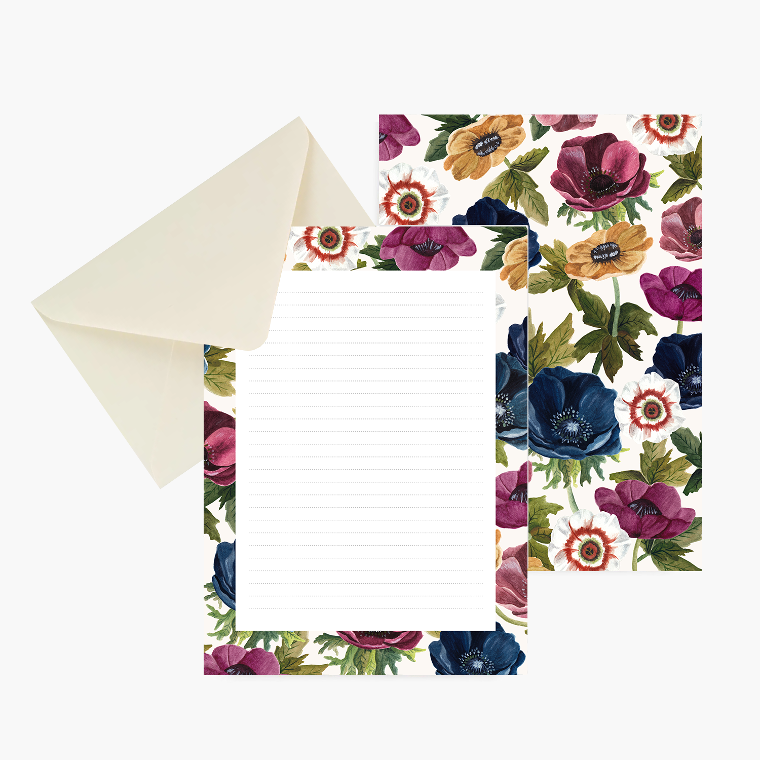 papier à lettres anémone