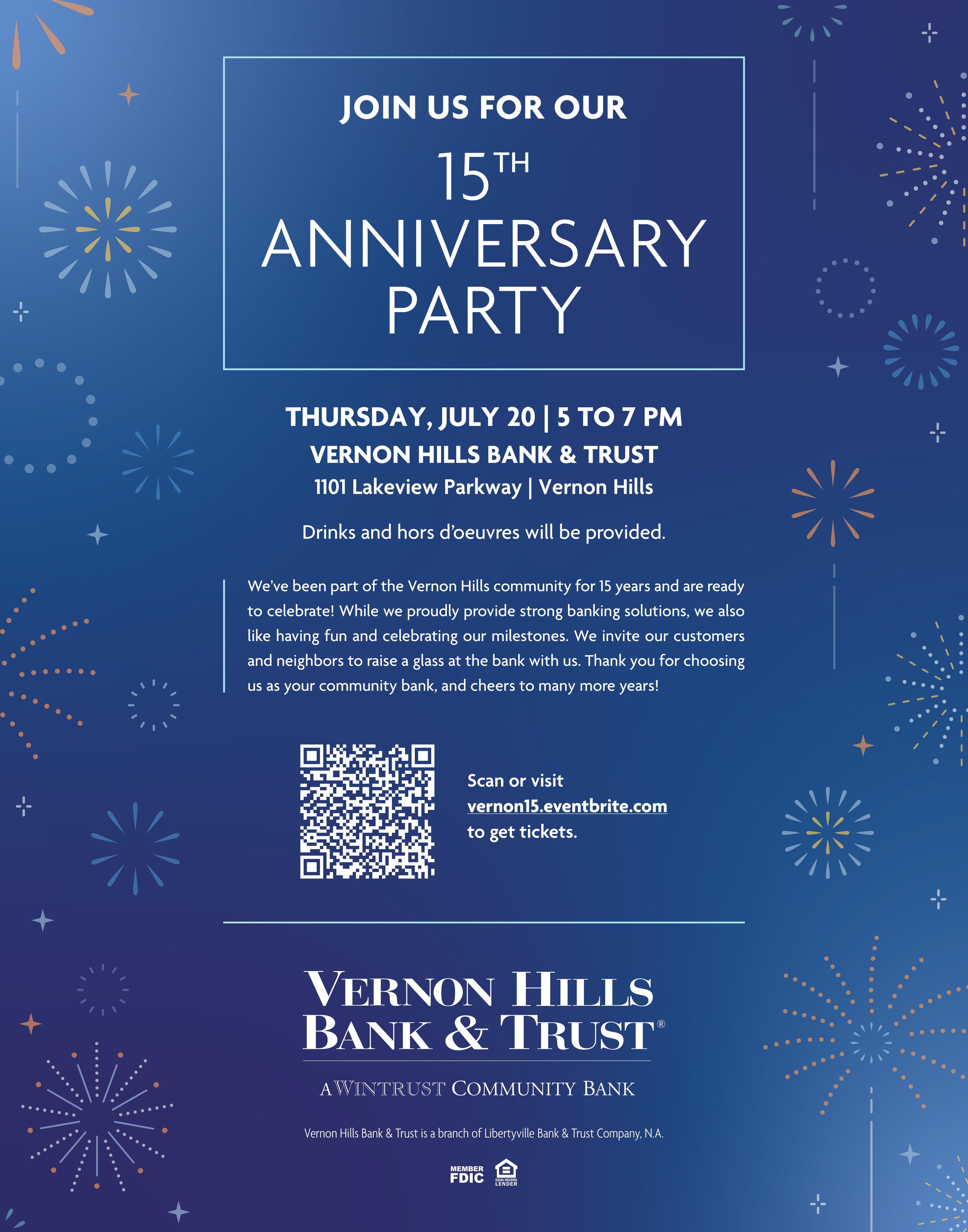 Vernon Hills Bank & Trust flyer invite