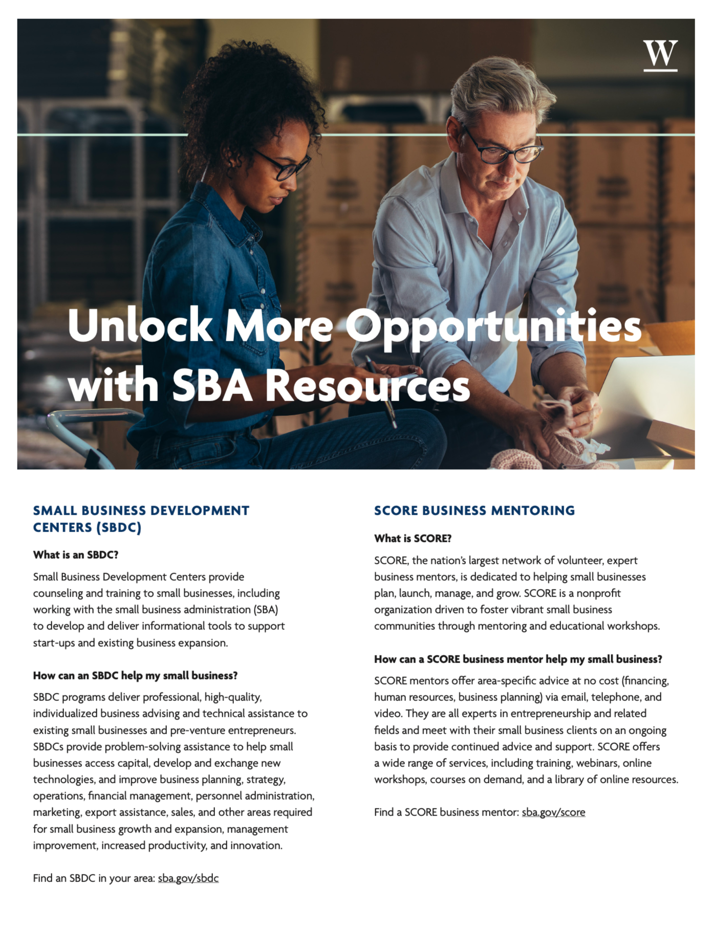 Wintrust SBA informational flyer
