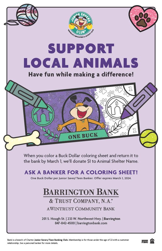 Barrington Bank and Junior Savers' flyer 