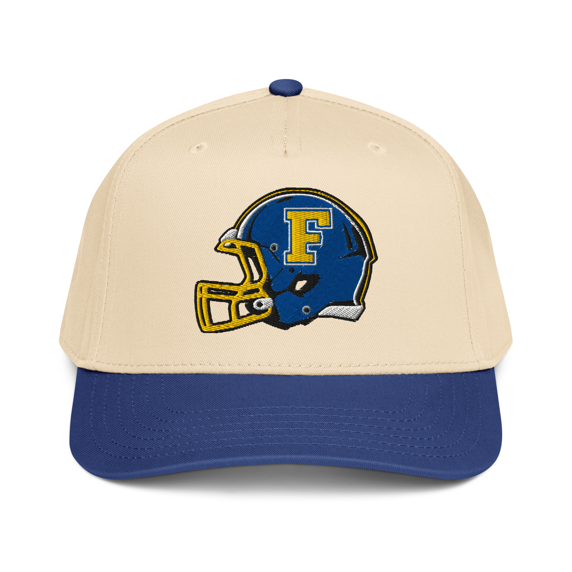 GO BUCKS - Football Helmet - Adult Royal/Beige 5 Panel Snapback Hat