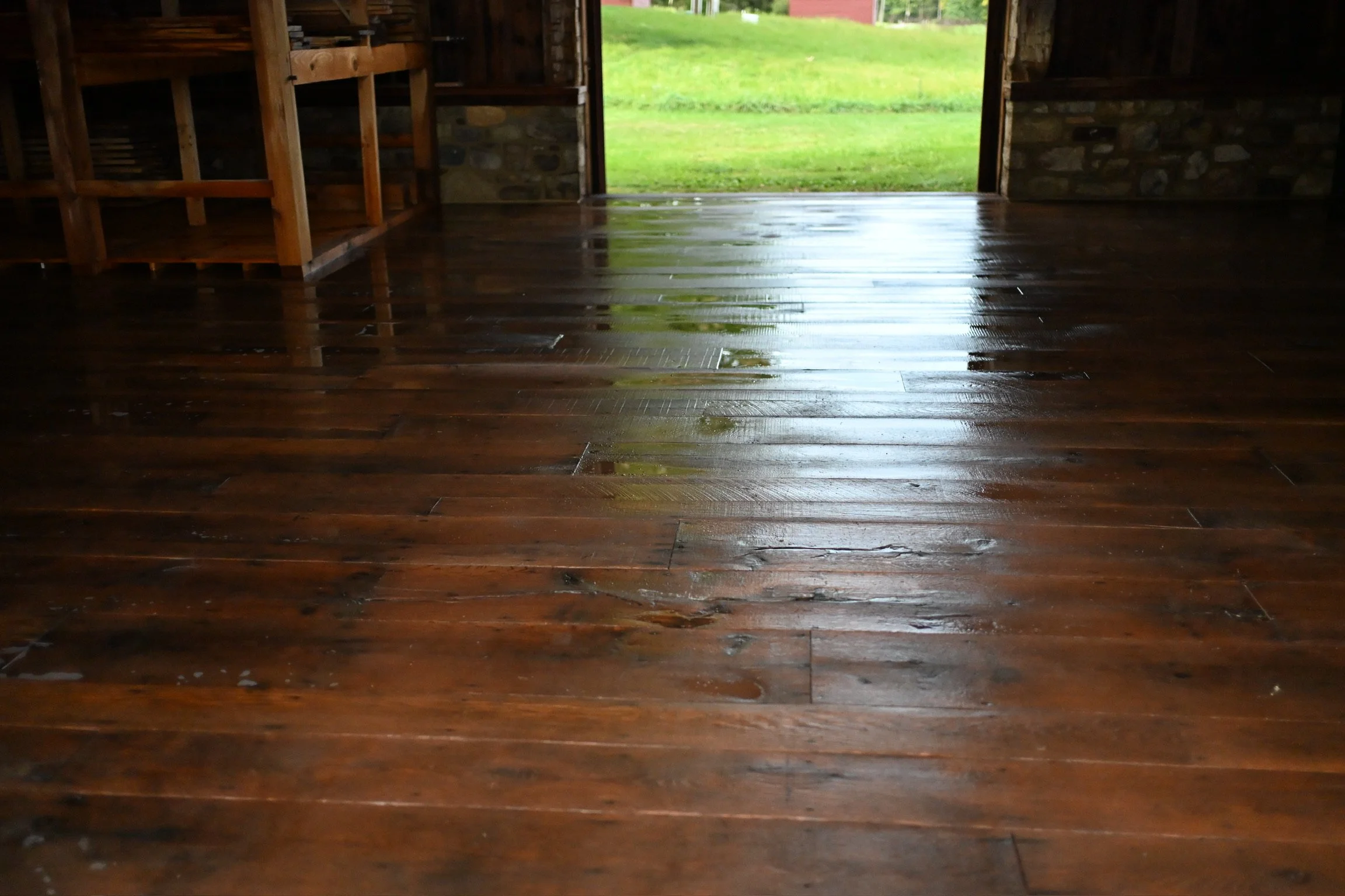 Power washed floors from a barn deep cleaning out in Lebanon NJ