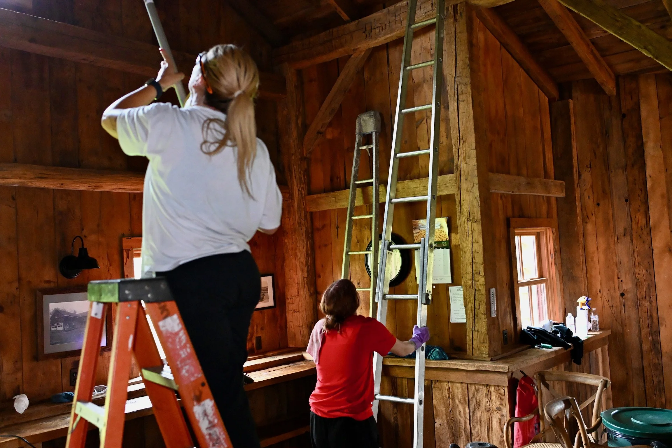 The team on a barn clean 