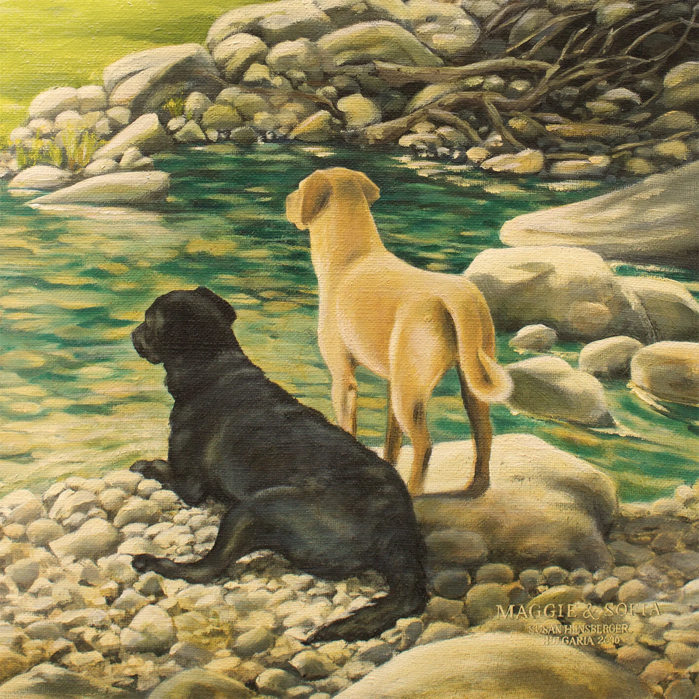    “Maggie and Sofia”      acrylic on canvas    30 x 30cm 