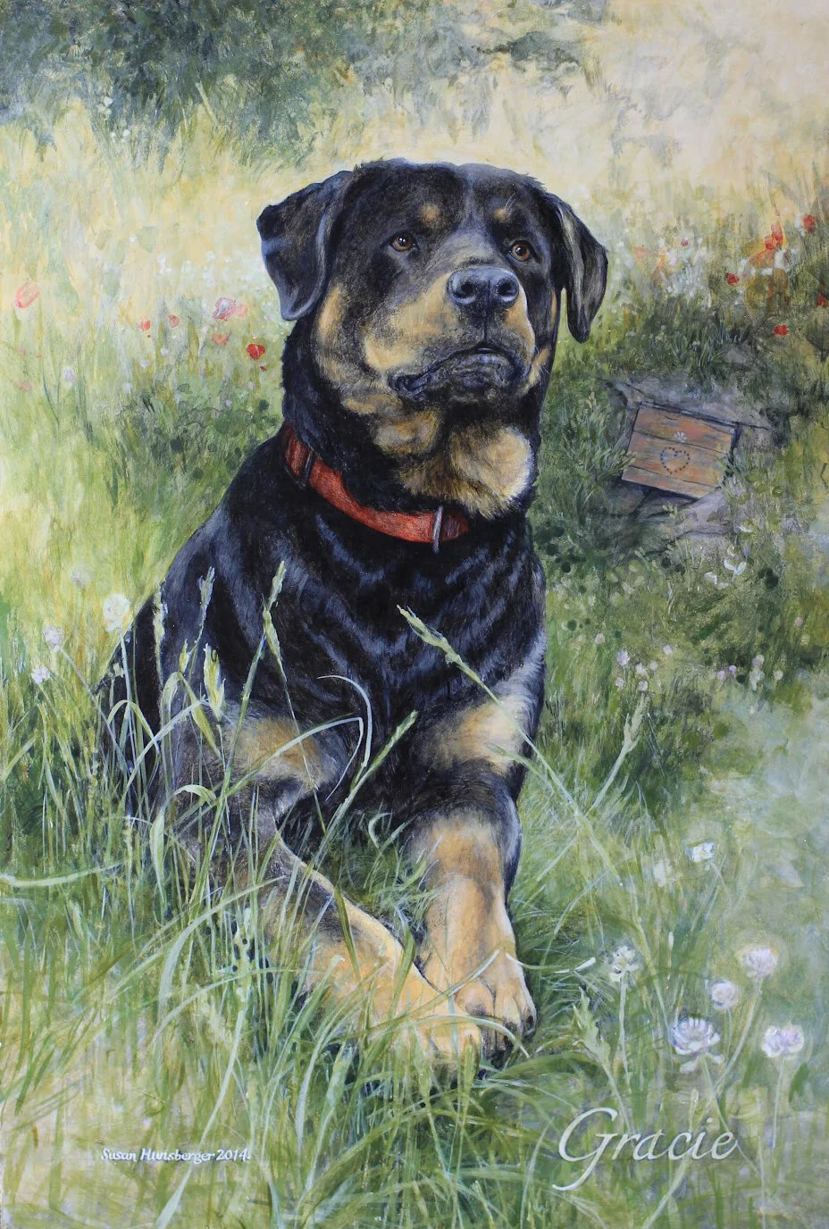    “Gracie and the old Spring”       water mixable oil on masonite       30 x 40cm  