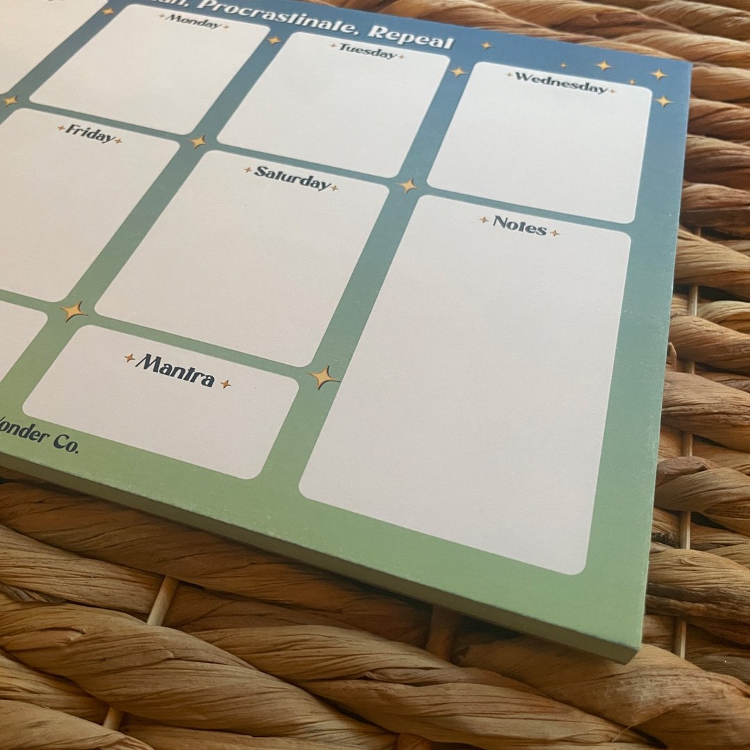 Plan Procrastinate Repeat Notepad angle 1.jpg