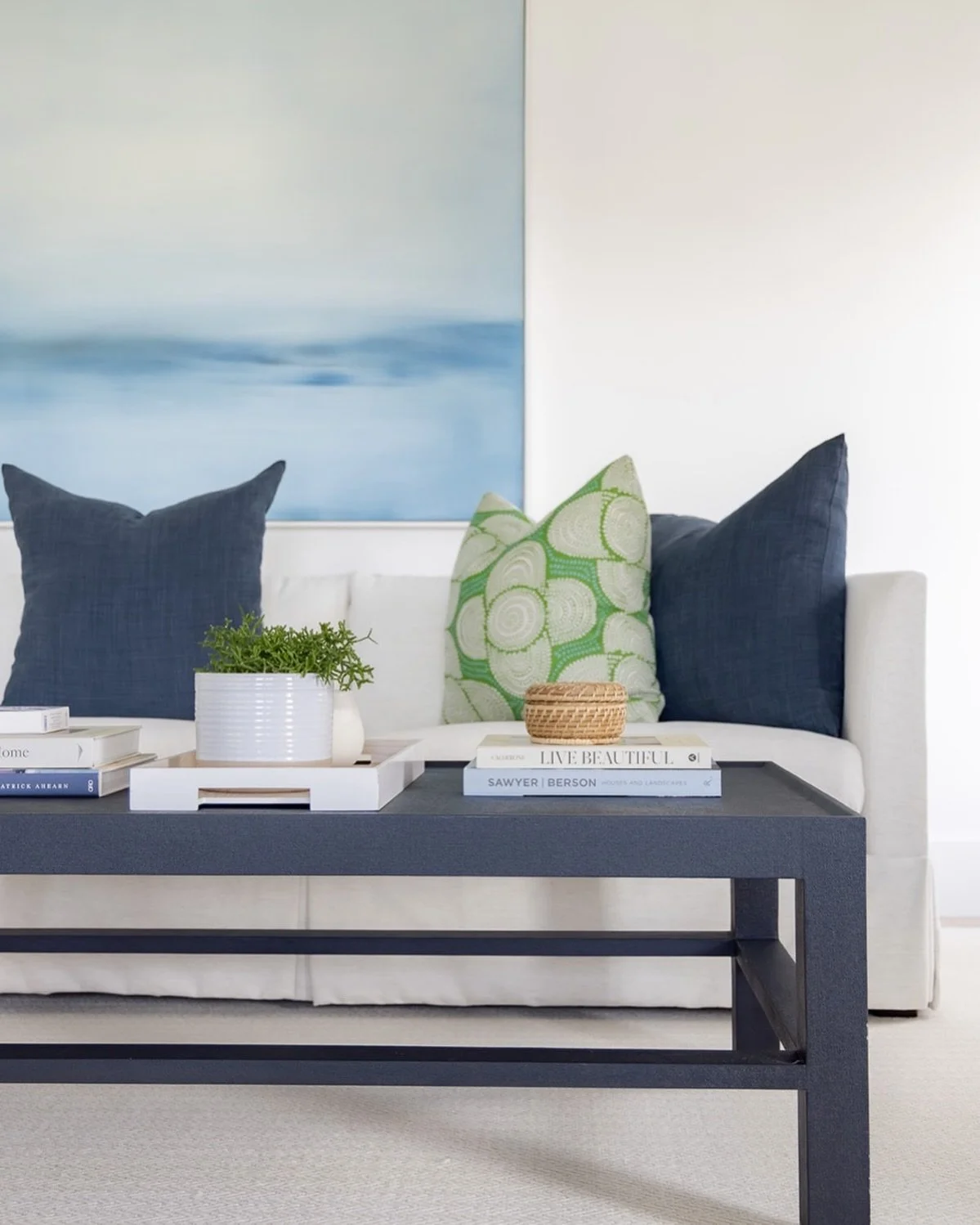 Coastal style in this recent family room project.