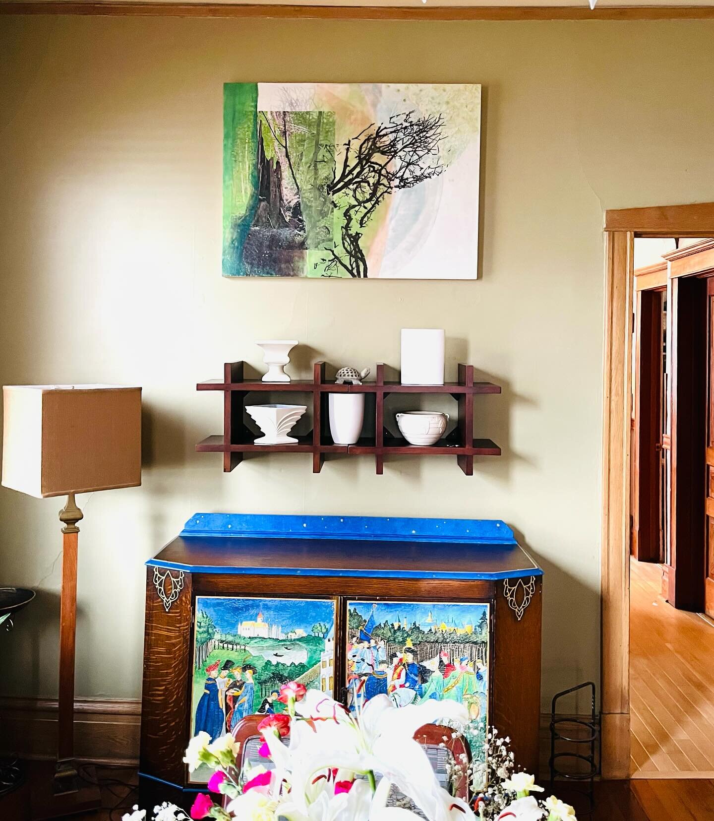 My painting &ldquo;Renewal&rdquo; Hanging on my wall at home.
Better than using an app to show it installed! Part of my Forest series, Rejuvenation which reflects the woods as a place of refuge and the cycle of death and rebirth. See more from this s